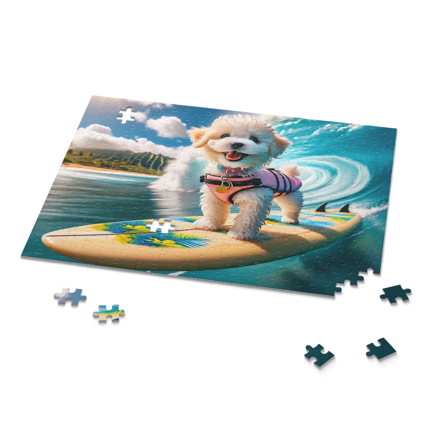 Surf Pups! Surfing Poodle Puppy Puzzle 6 - (120, 252, 500-Piece)