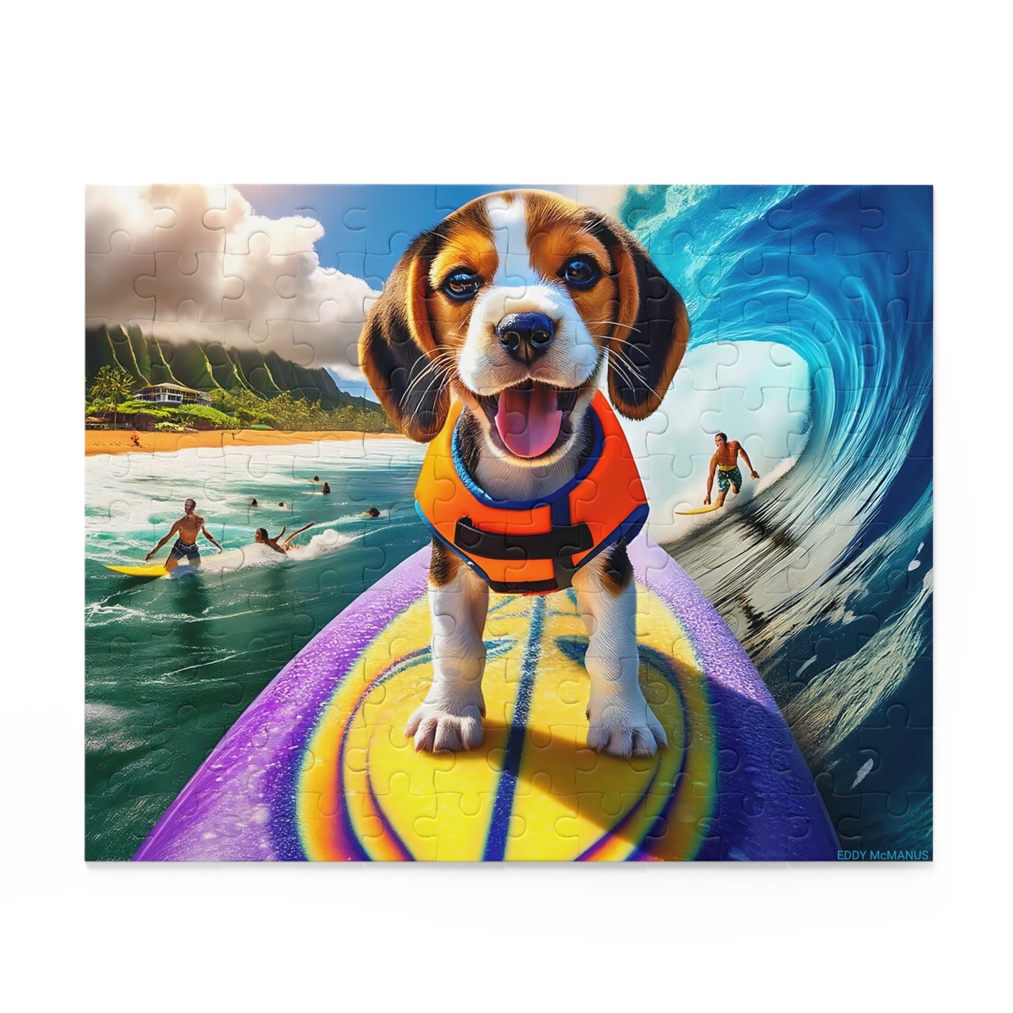 Surf Pups! Surfing Beagle Puppy Puzzle 7 (120, 252, 500-Piece)