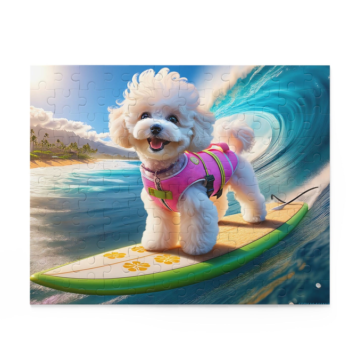 Surf Pups! Surfing Poodle Puppy Puzzle 8 - (120, 252, 500-Piece)