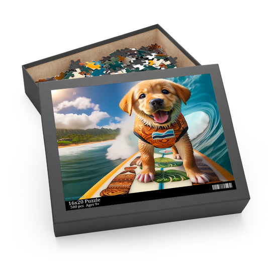 Surf Pups! Surfing Labrador Puppy Puzzle 2 - (120, 252, 500-Piece)