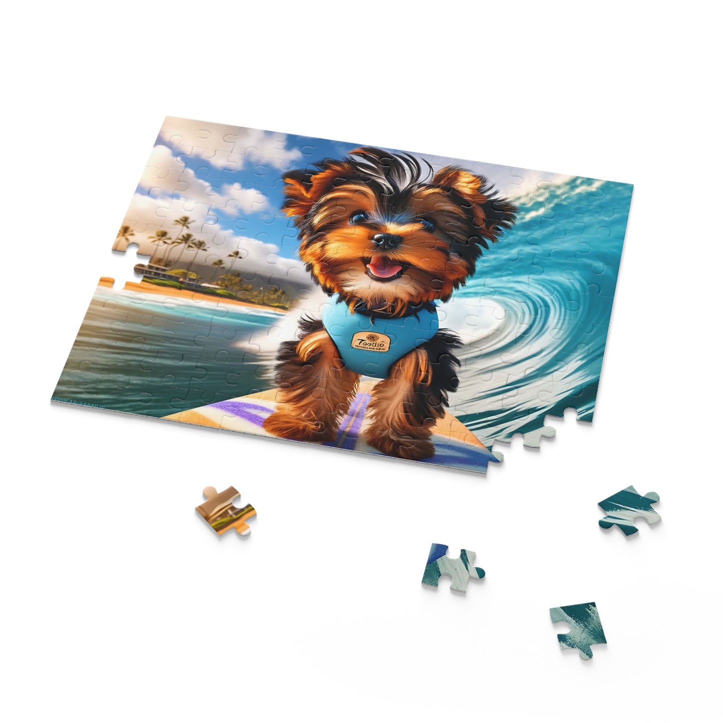 Surf Pups! Surfing Yorkie Puppy Puzzle 5 - (120, 252, 500-Piece)