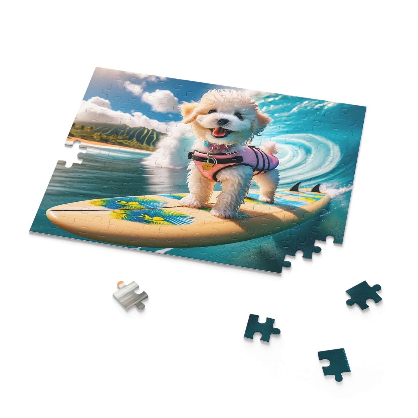 Surf Pups! Surfing Poodle Puppy Puzzle 6 - (120, 252, 500-Piece)