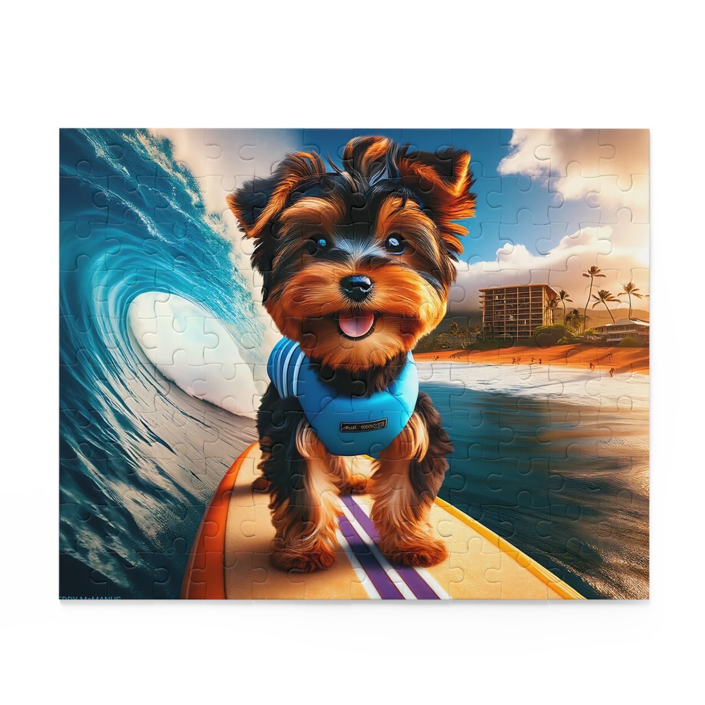 Surf Pups! Surfing Yorkie Puppy Puzzle 1 - (120, 252, 500-Piece)