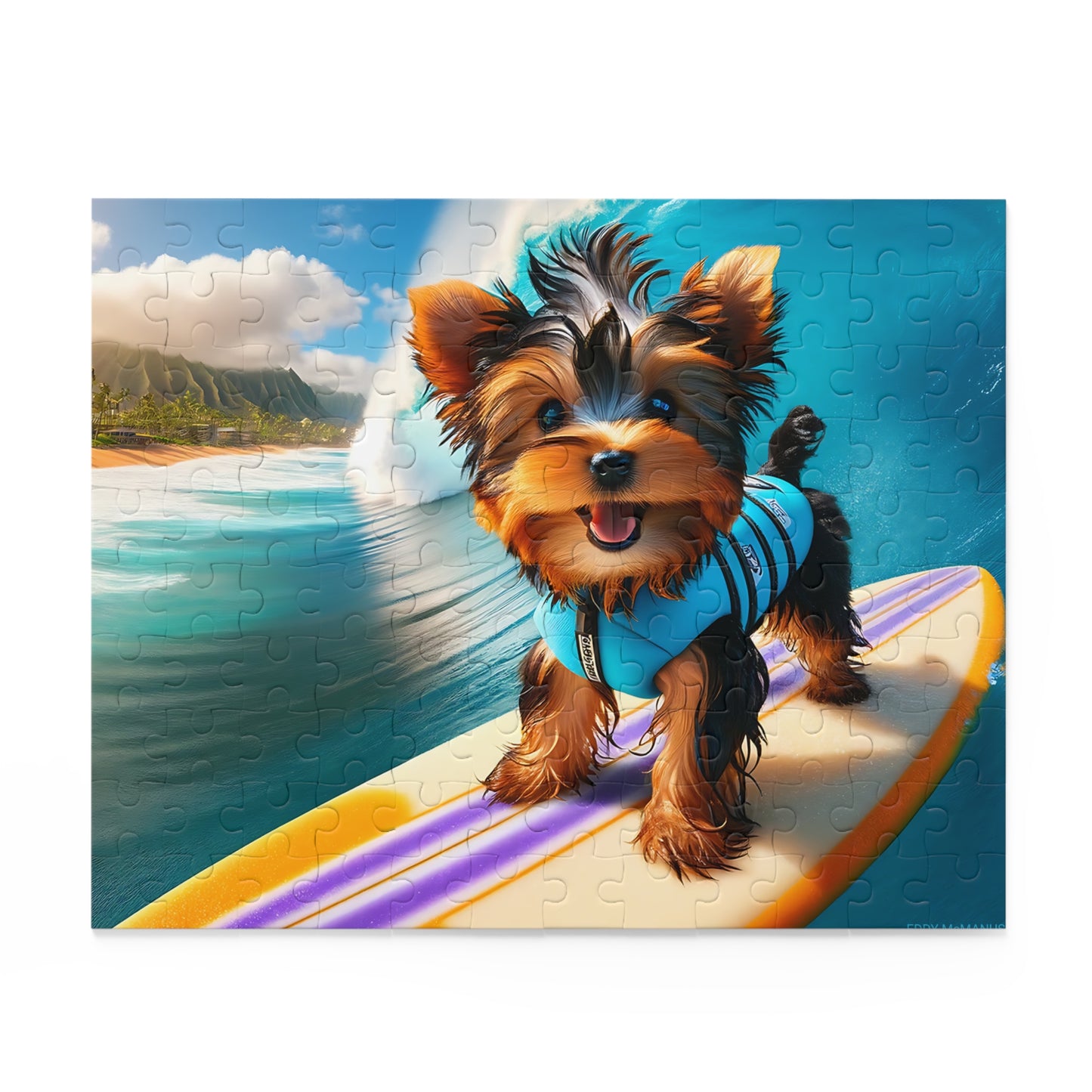 Surf Pups! Surfing Yorkie Puppy Puzzle 6 - (120, 252, 500-Piece)