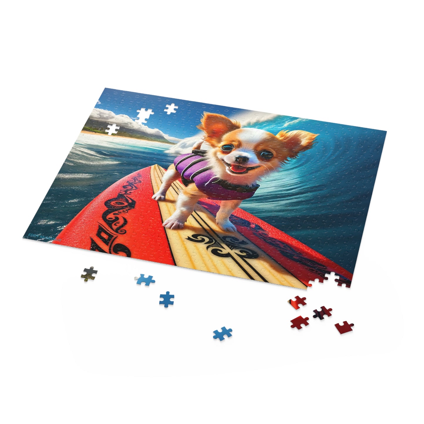 Surf Pups! Surfing Chihuahua Puppy Puzzle 5 - (120, 252, 500-Piece)