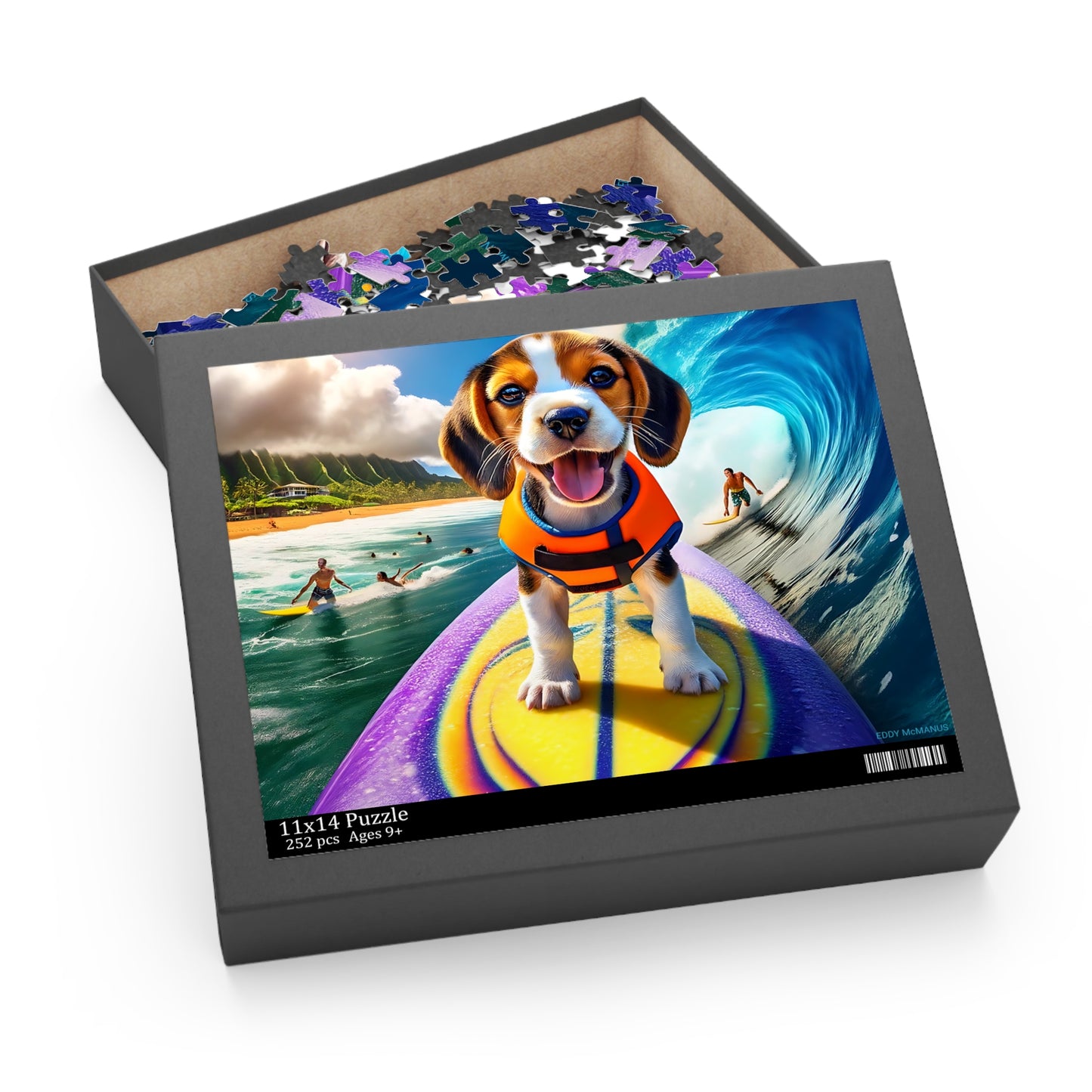 Surf Pups! Surfing Beagle Puppy Puzzle 7 (120, 252, 500-Piece)