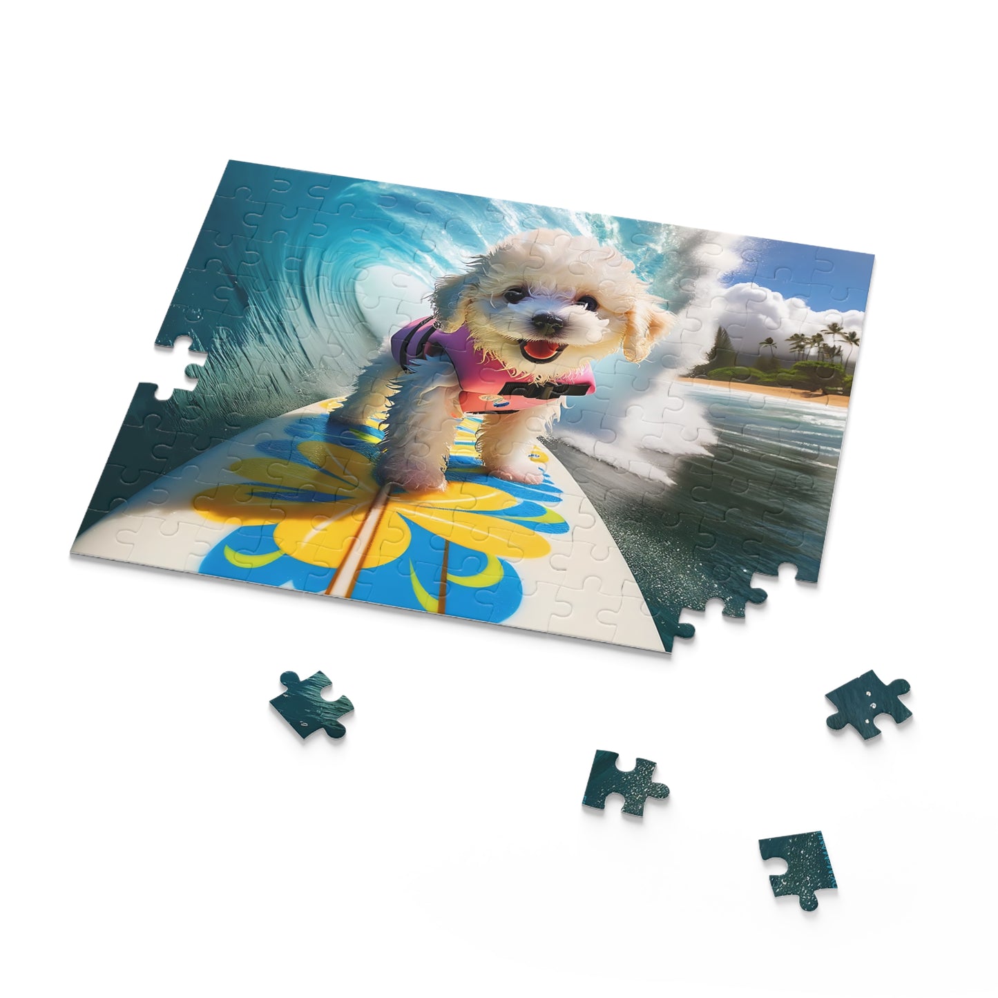 Surf Pups! Surfing Poodle Puppy Puzzle 5 - (120, 252, 500-Piece)