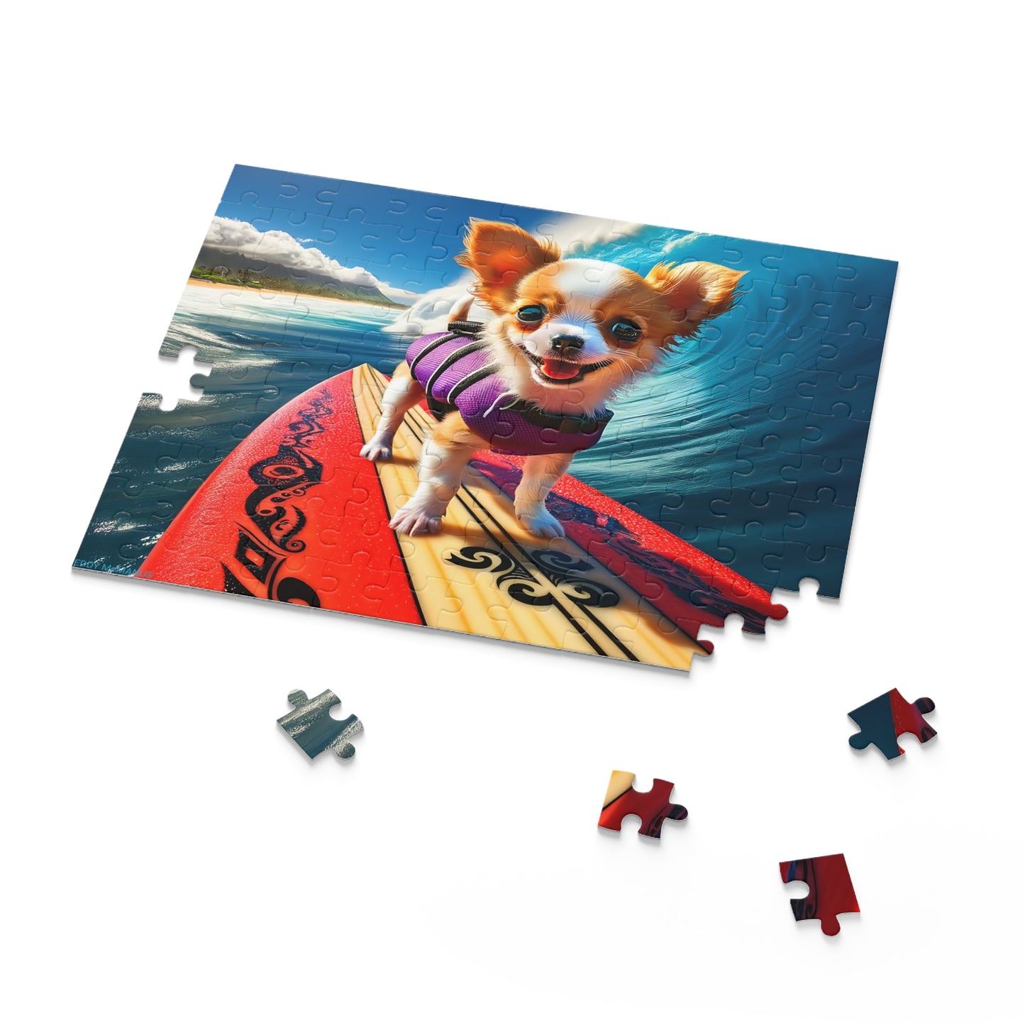 Surf Pups! Surfing Chihuahua Puppy Puzzle 5 - (120, 252, 500-Piece)