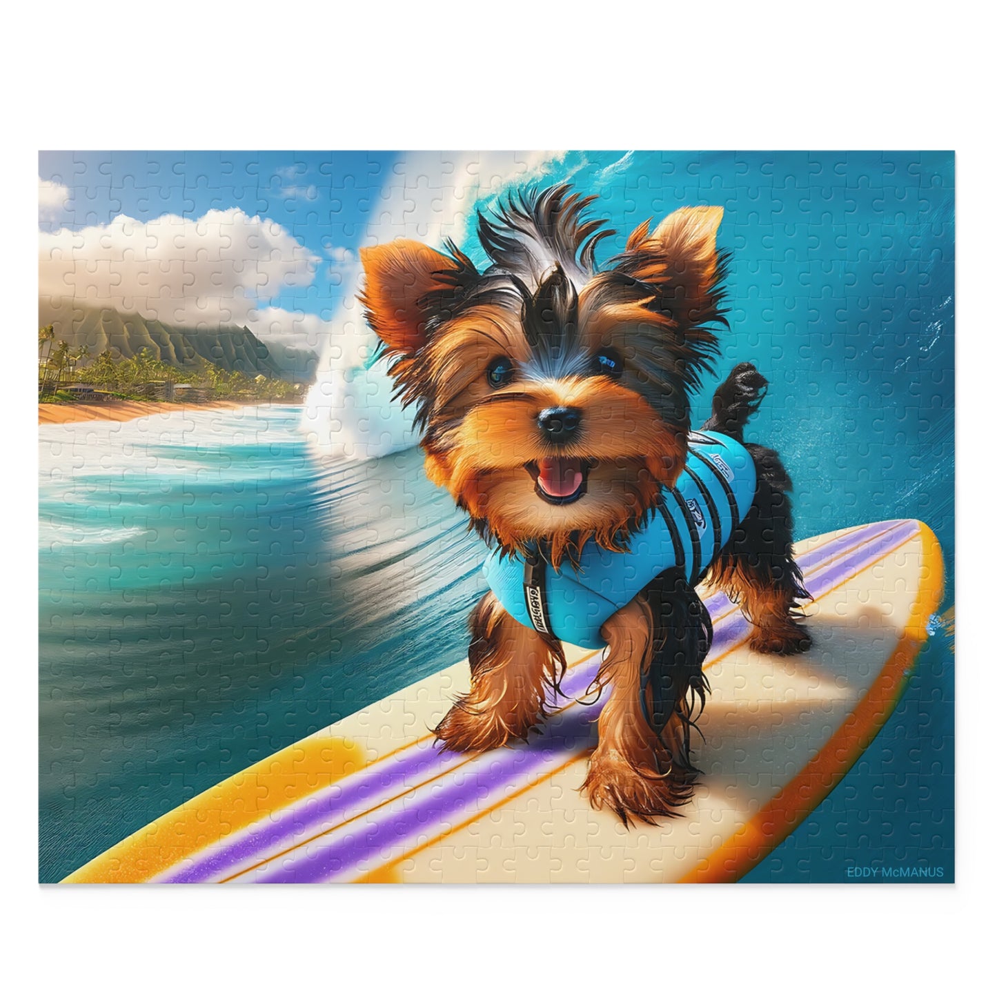 Surf Pups! Surfing Yorkie Puppy Puzzle 6 - (120, 252, 500-Piece)