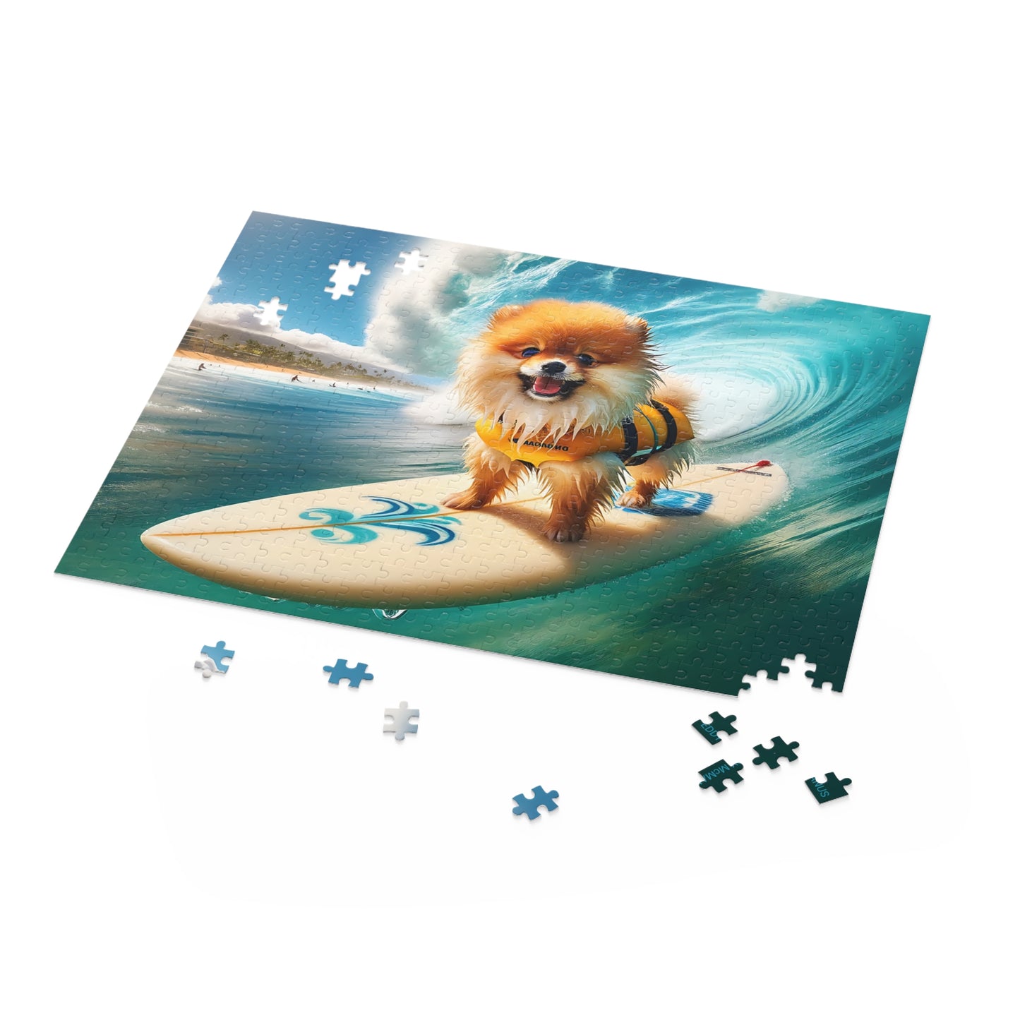 Surf Pups! Surfing Pomeranian Puppy Puzzle 8 - (120, 252, 500-Piece)