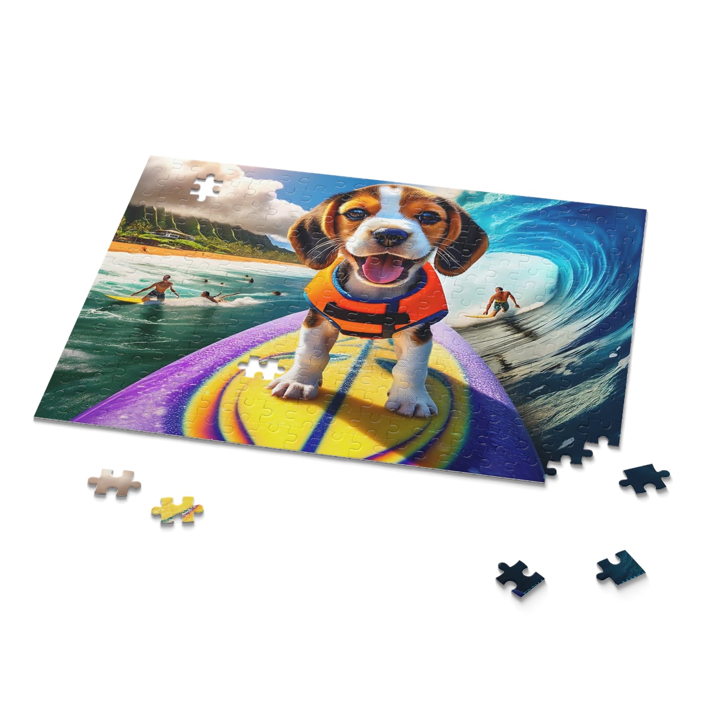 Surf Pups! Surfing Beagle Puppy Puzzle 7 (120, 252, 500-Piece)