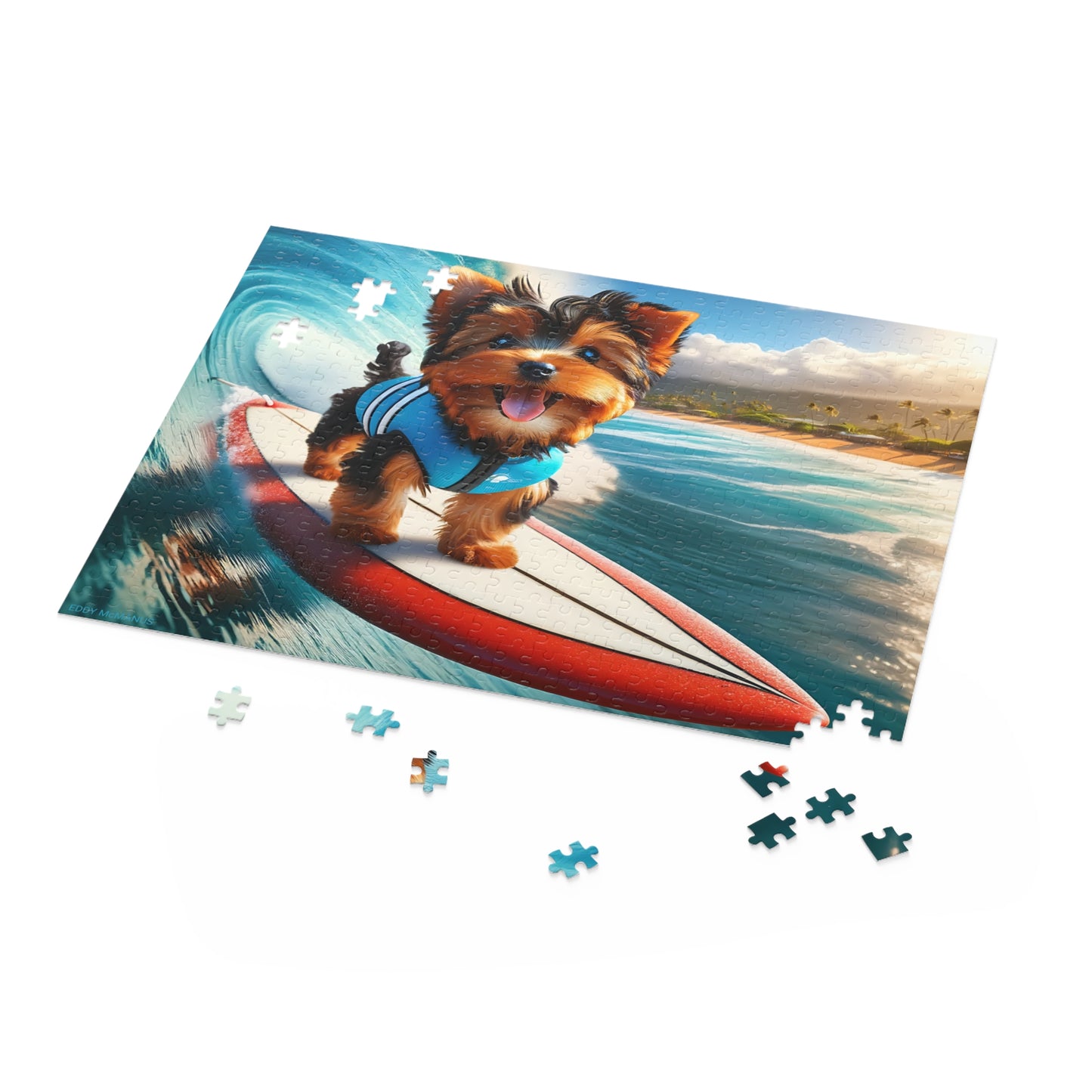 Surf Pups! Surfing Yorkie Puppy Puzzle 4 - (120, 252, 500-Piece)