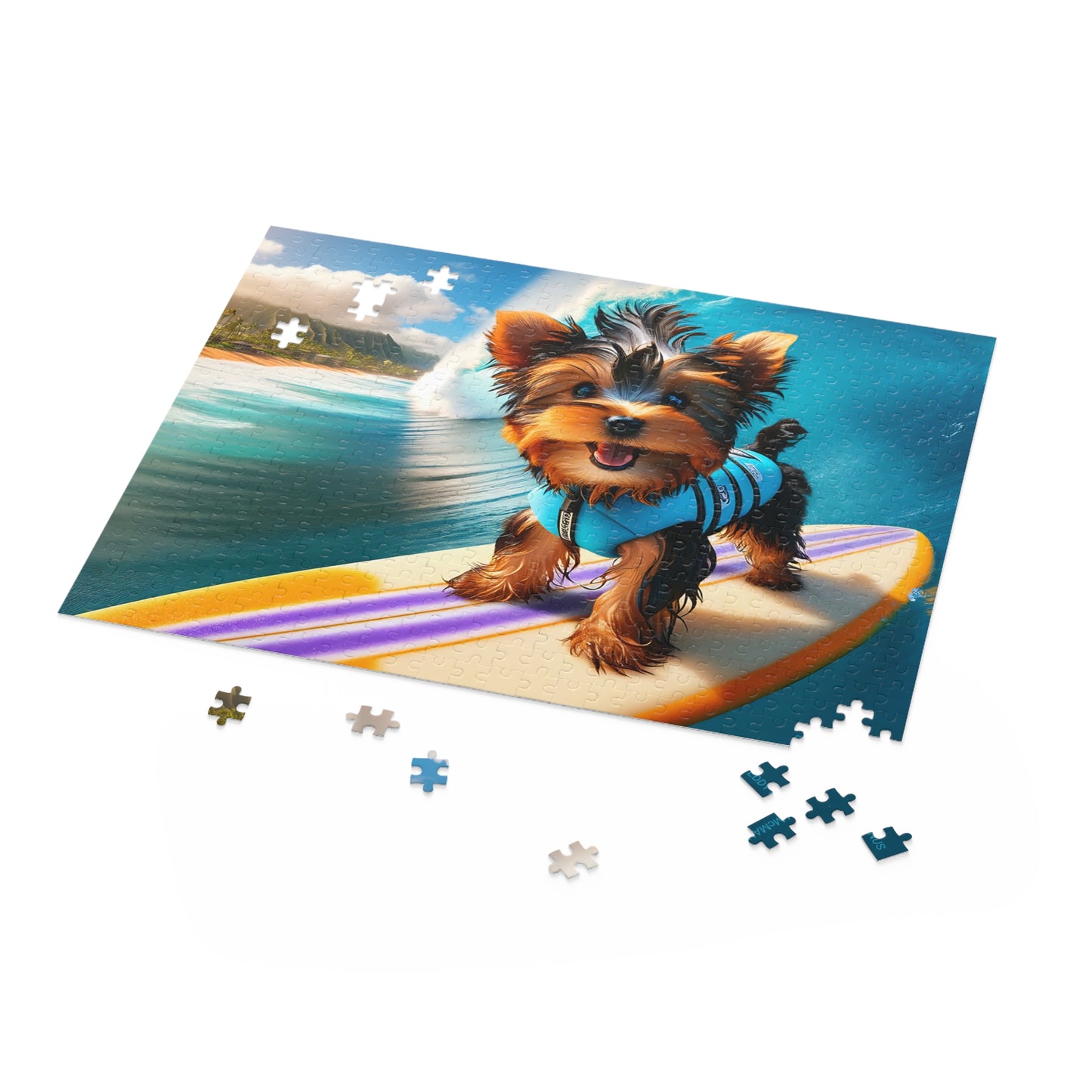Surf Pups! Surfing Yorkie Puppy Puzzle 6 - (120, 252, 500-Piece)