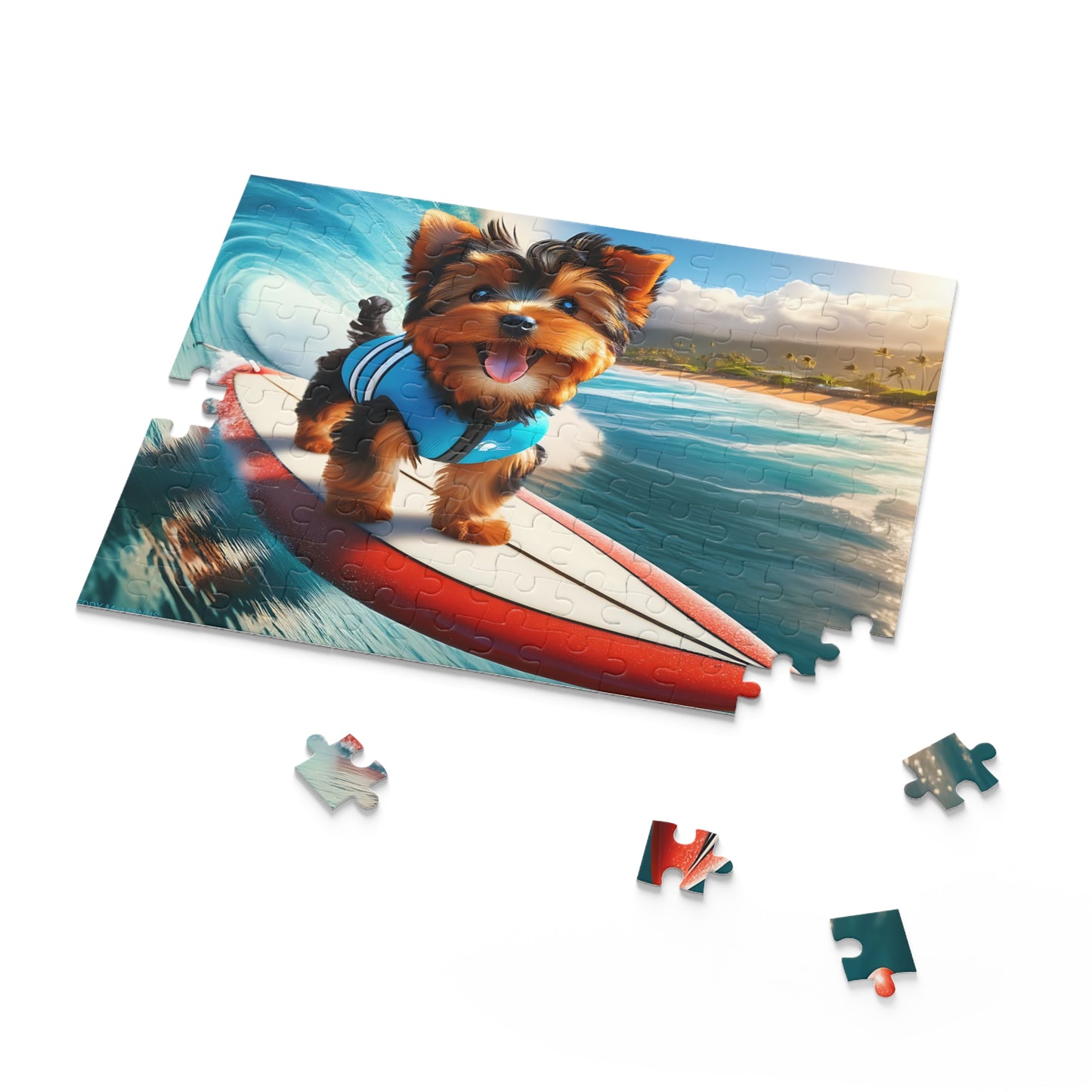 Surf Pups! Surfing Yorkie Puppy Puzzle 4 - (120, 252, 500-Piece)