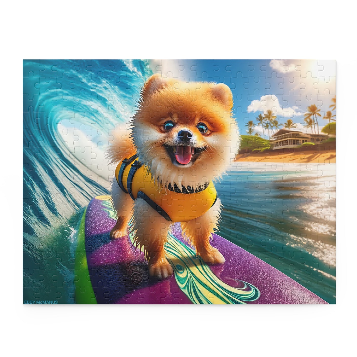 Surf Pups! Surfing Pomeranian Puppy Puzzle 5 - (120, 252, 500-Piece)