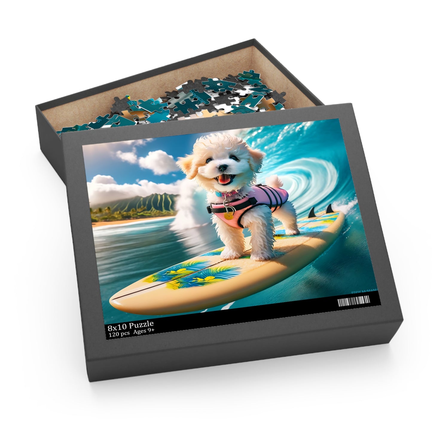 Surf Pups! Surfing Poodle Puppy Puzzle 6 - (120, 252, 500-Piece)