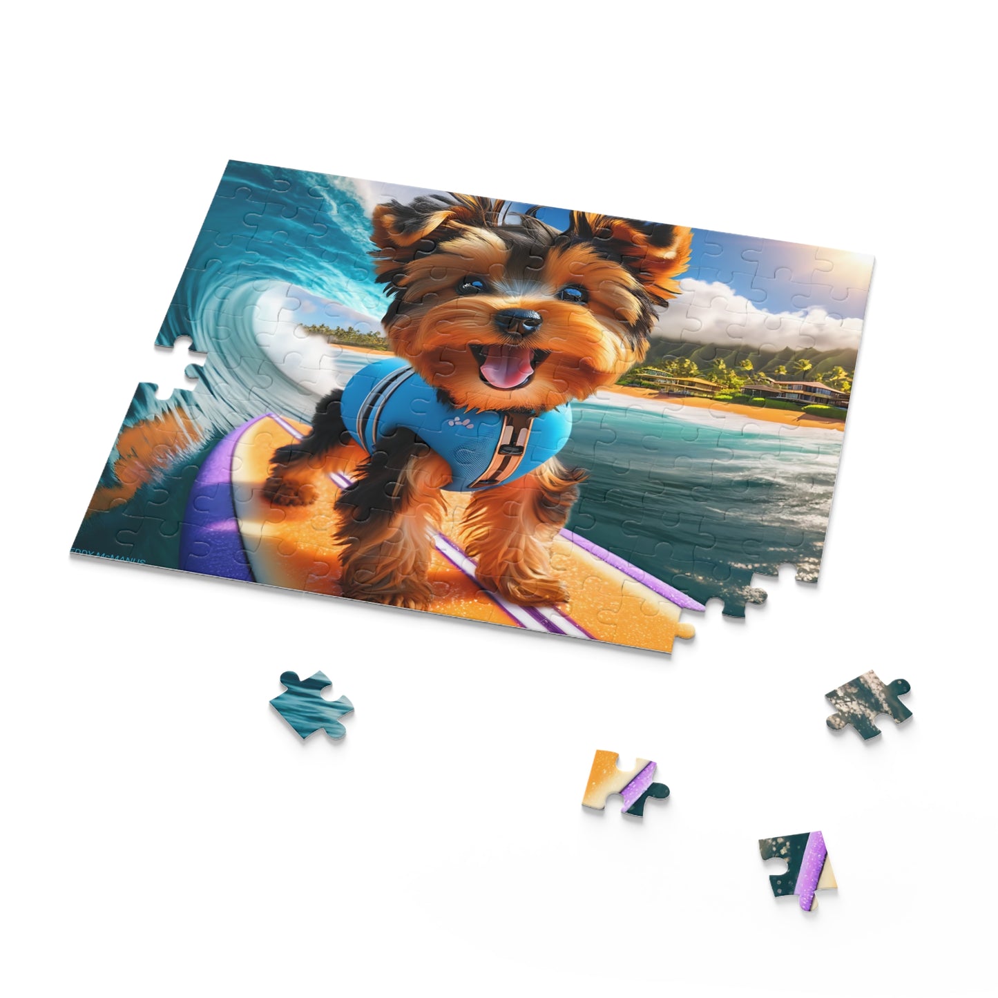 Surf Pups! Surfing Yorkie Puppy Puzzle 2 - (120, 252, 500-Piece)