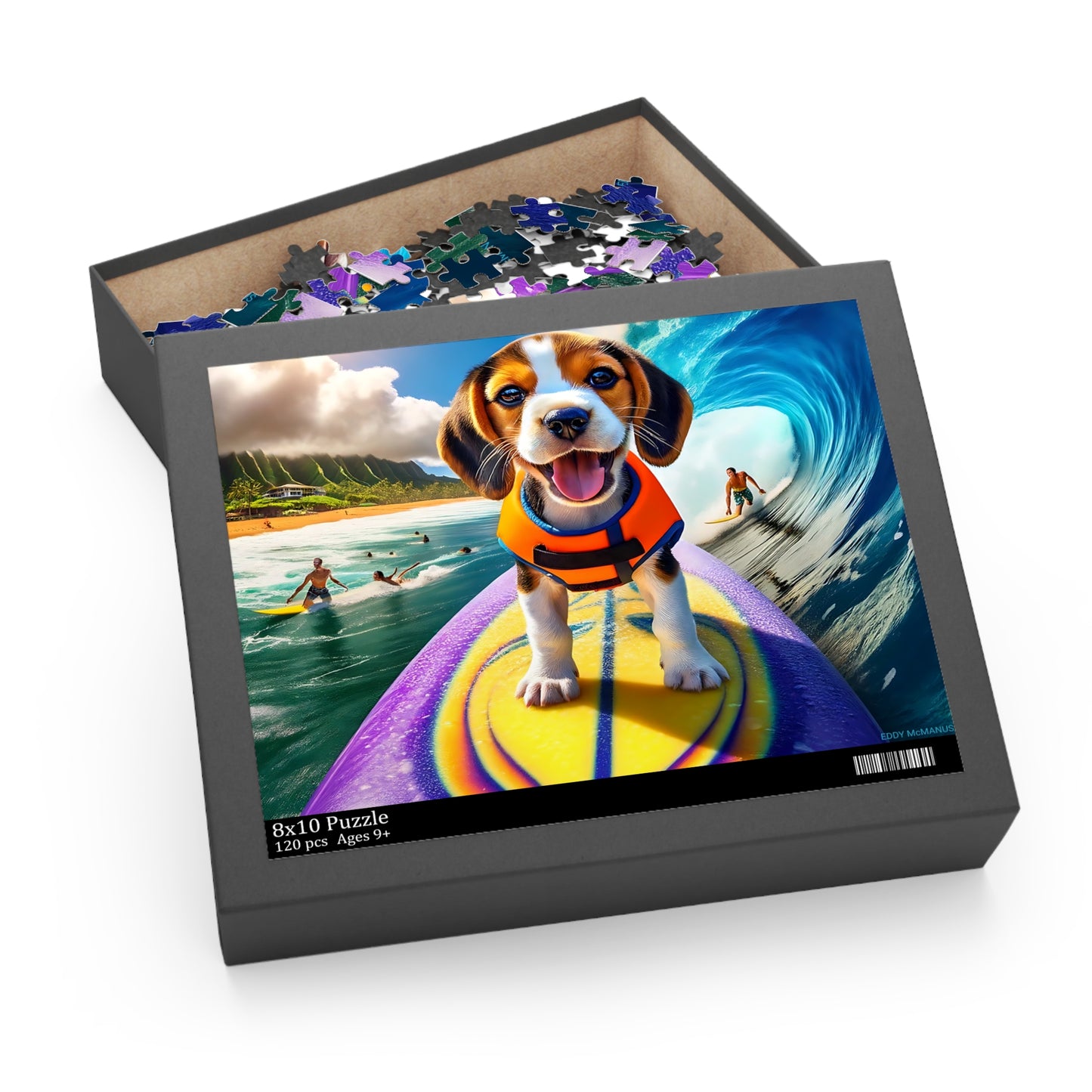 Surf Pups! Surfing Beagle Puppy Puzzle 7 (120, 252, 500-Piece)
