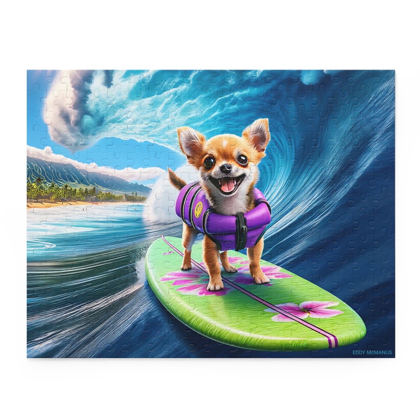 Surf Pups! Surfing Chihuahua Puppy Puzzle 2 - (120, 252, 500-Piece)