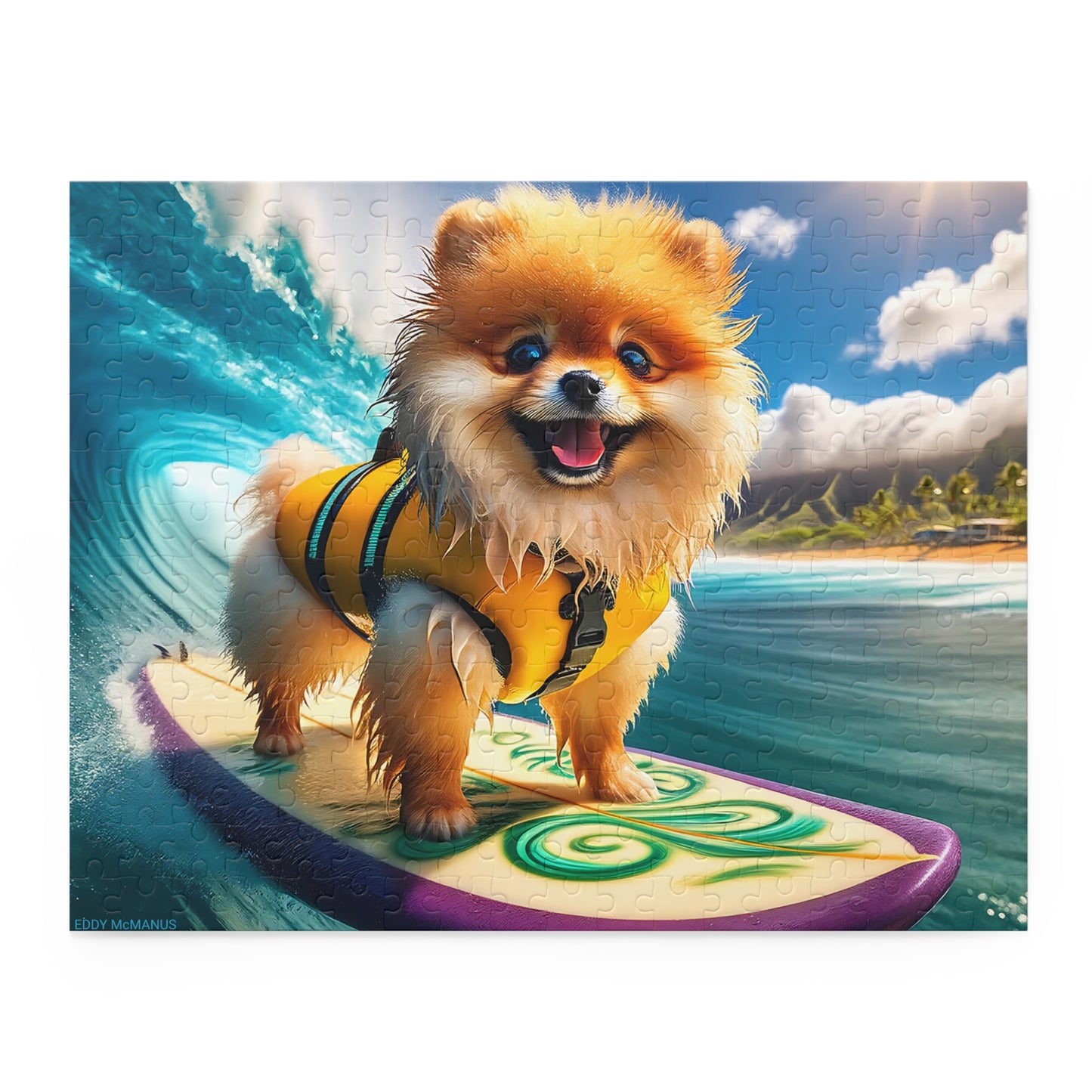 Surf Pups! Surfing Pomeranian Puppy Puzzle 6 - (120, 252, 500-Piece)