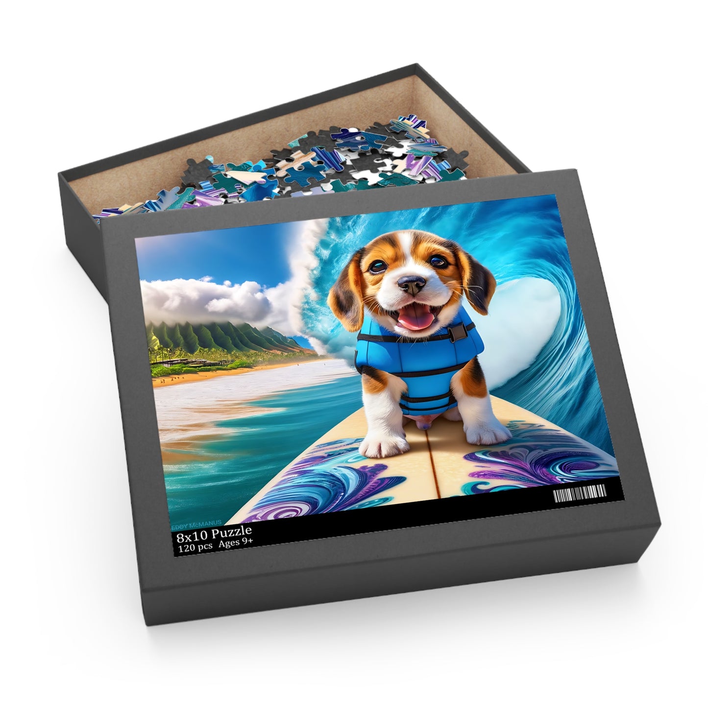 Surf Pups! Surfing Beagle Puppy Puzzle 9 (120, 252, 500-Piece)