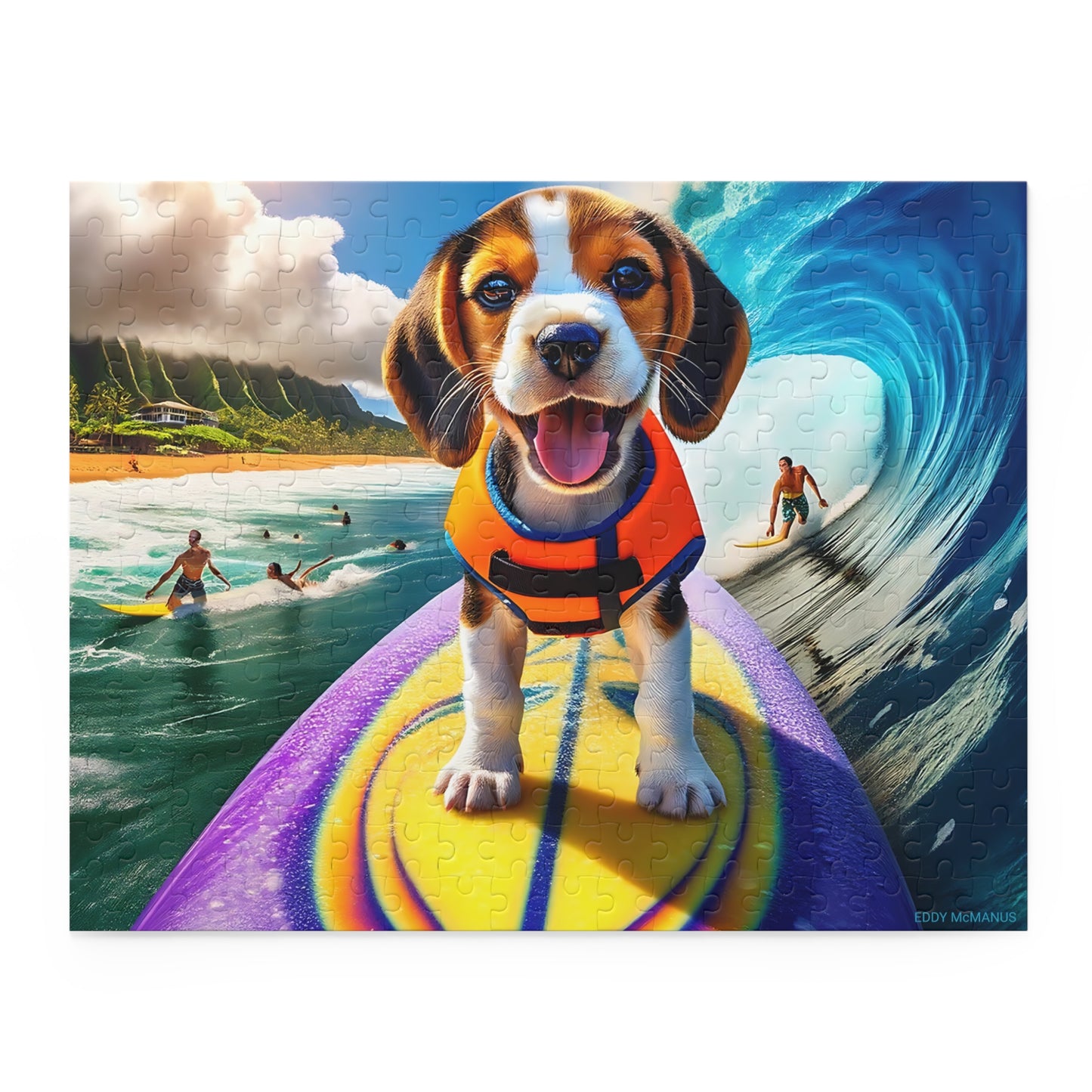 Surf Pups! Surfing Beagle Puppy Puzzle 7 (120, 252, 500-Piece)