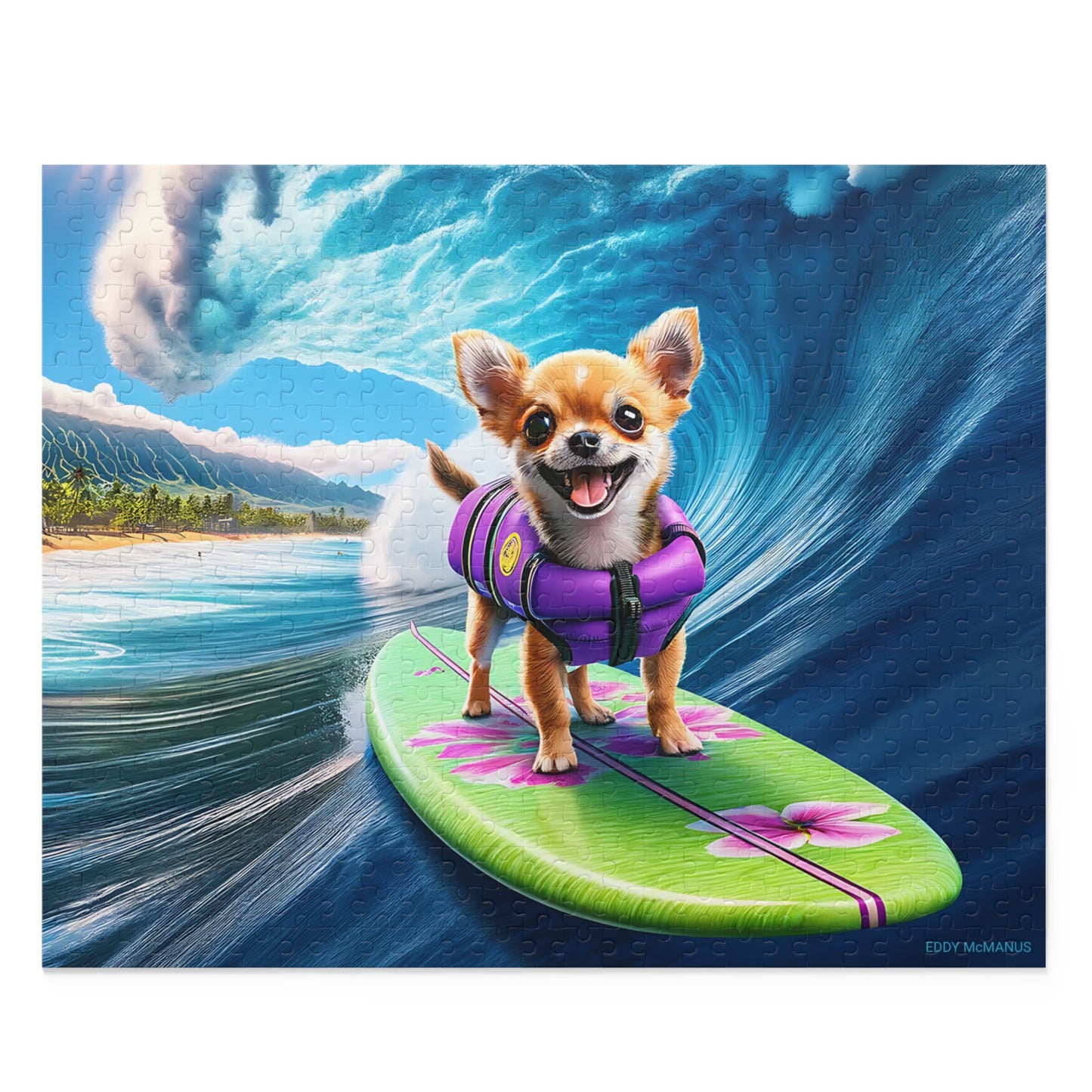 Surf Pups! Surfing Chihuahua Puppy Puzzle 2 - (120, 252, 500-Piece)