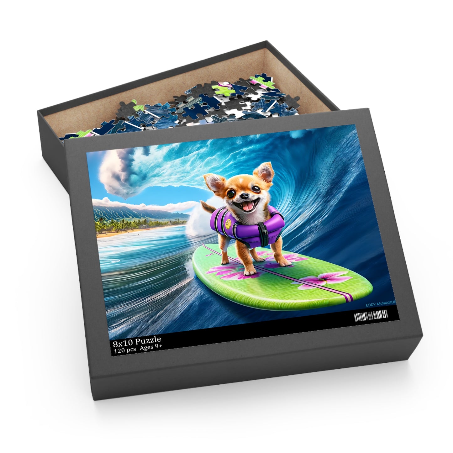 Surf Pups! Surfing Chihuahua Puppy Puzzle 2 - (120, 252, 500-Piece)