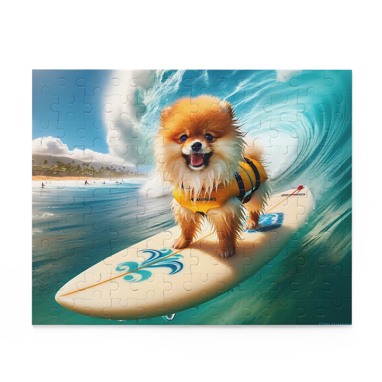 Surf Pups! Surfing Pomeranian Puppy Puzzle 8 - (120, 252, 500-Piece)