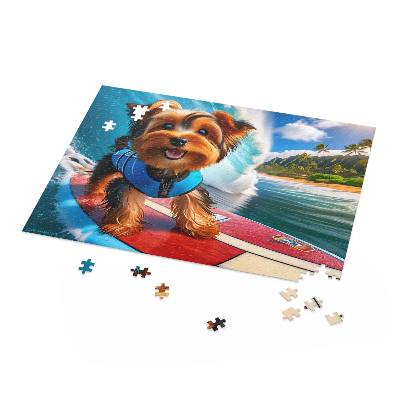 Surf Pups! Surfing Yorkie Puppy Puzzle 7 - (120, 252, 500-Piece)