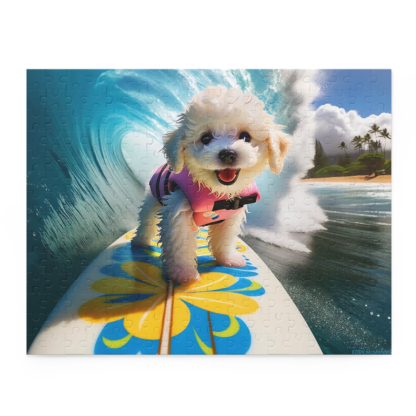 Surf Pups! Surfing Poodle Puppy Puzzle 5 - (120, 252, 500-Piece)