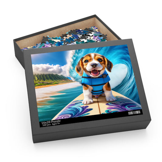 Surf Pups! Surfing Beagle Puppy Puzzle 9 (120, 252, 500-Piece)