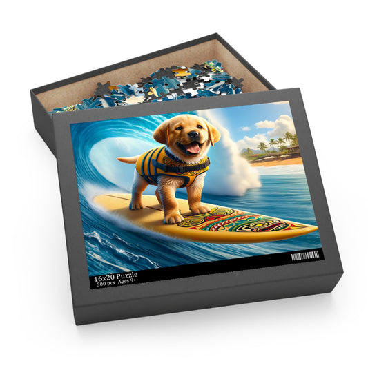 Surf Pups! Surfing Labrador Puppy Puzzle 6 - (120, 252, 500-Piece)