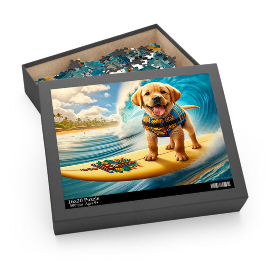 Surf Pups! Surfing Labrador Puppy Puzzle 5 - (120, 252, 500-Piece)