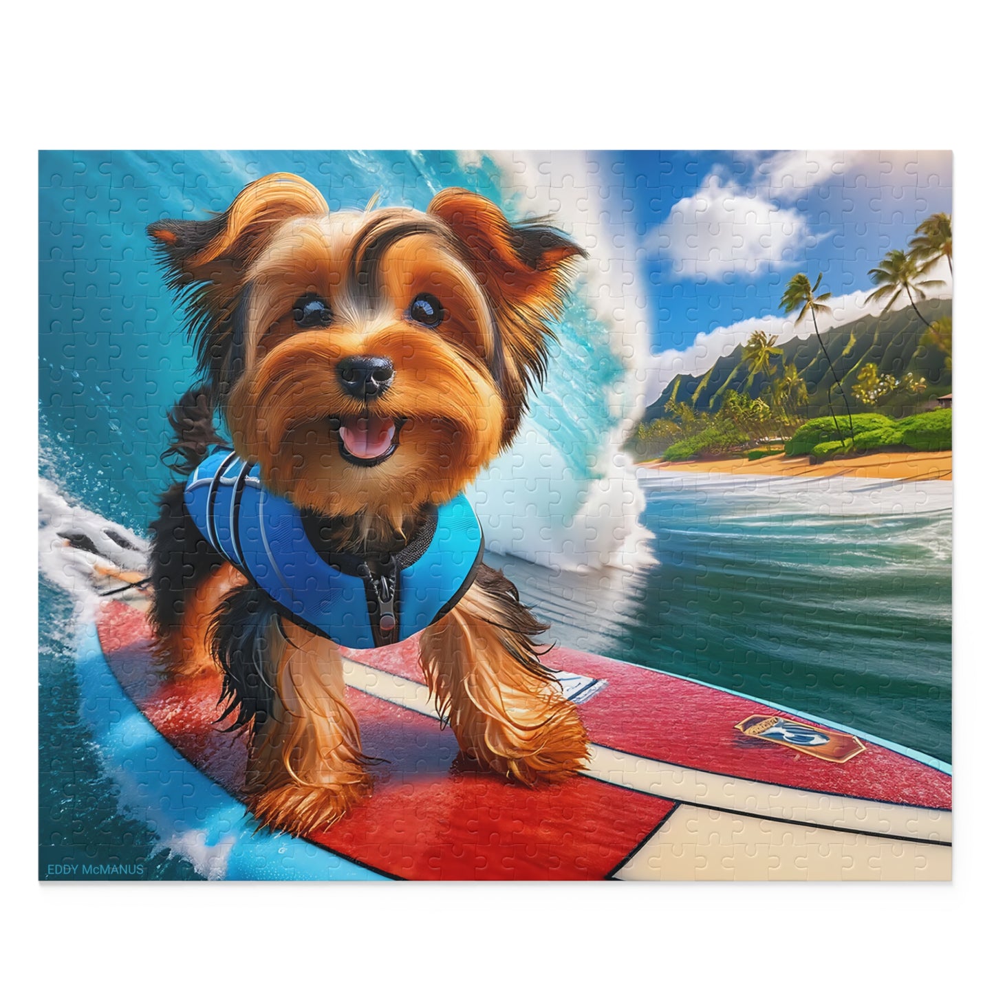 Surf Pups! Surfing Yorkie Puppy Puzzle 7 - (120, 252, 500-Piece)