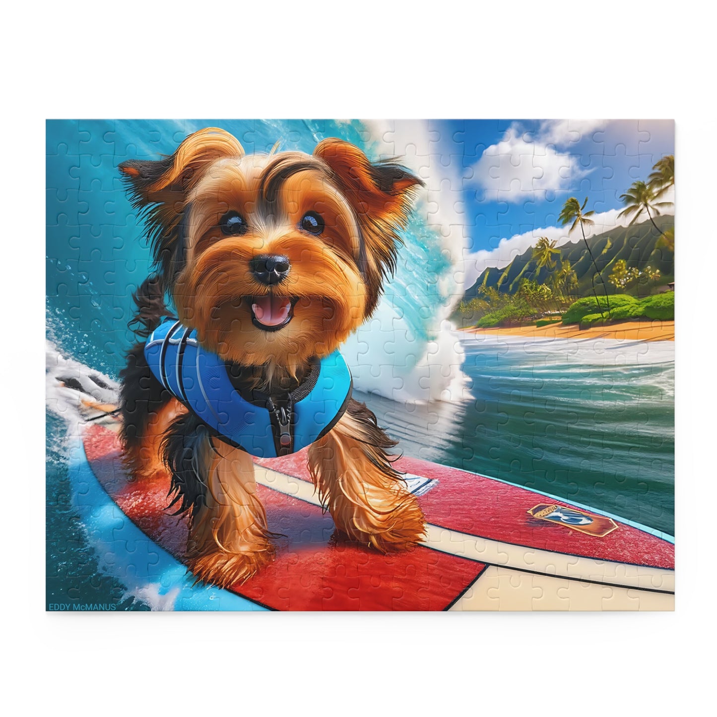 Surf Pups! Surfing Yorkie Puppy Puzzle 7 - (120, 252, 500-Piece)
