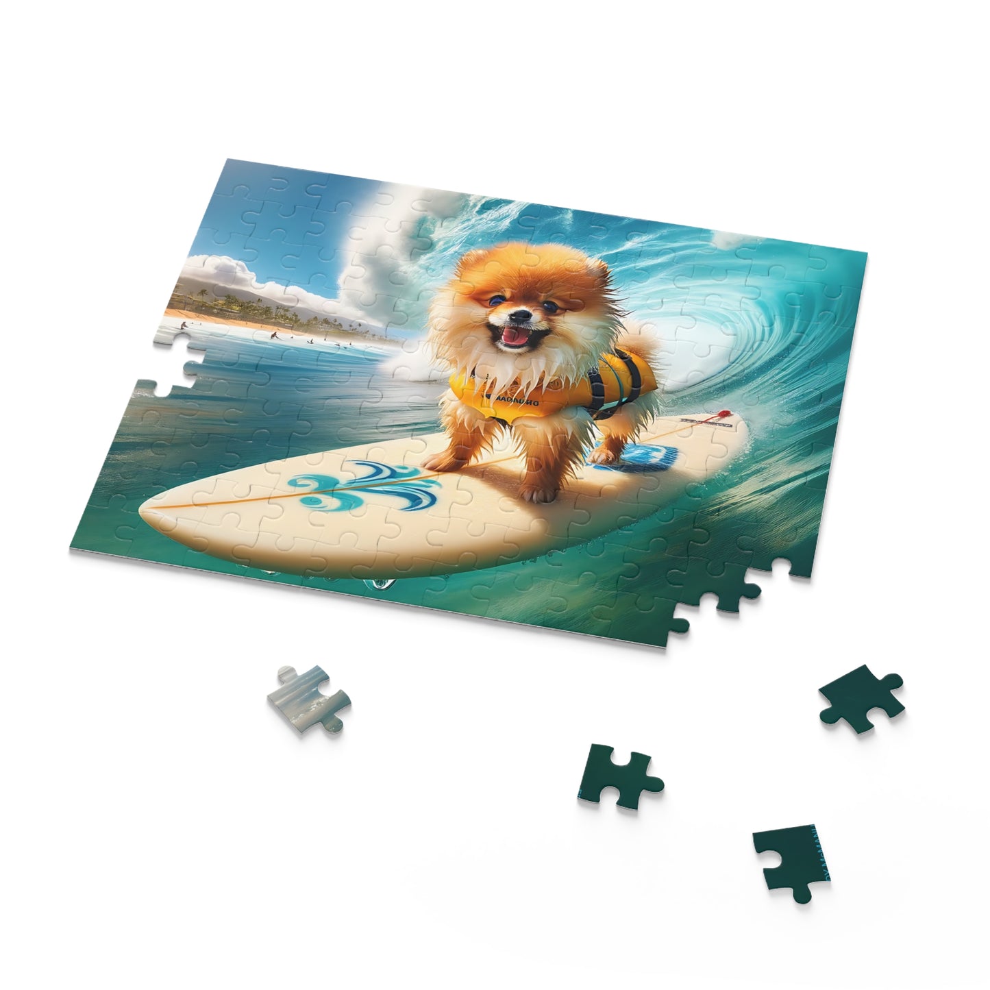 Surf Pups! Surfing Pomeranian Puppy Puzzle 8 - (120, 252, 500-Piece)