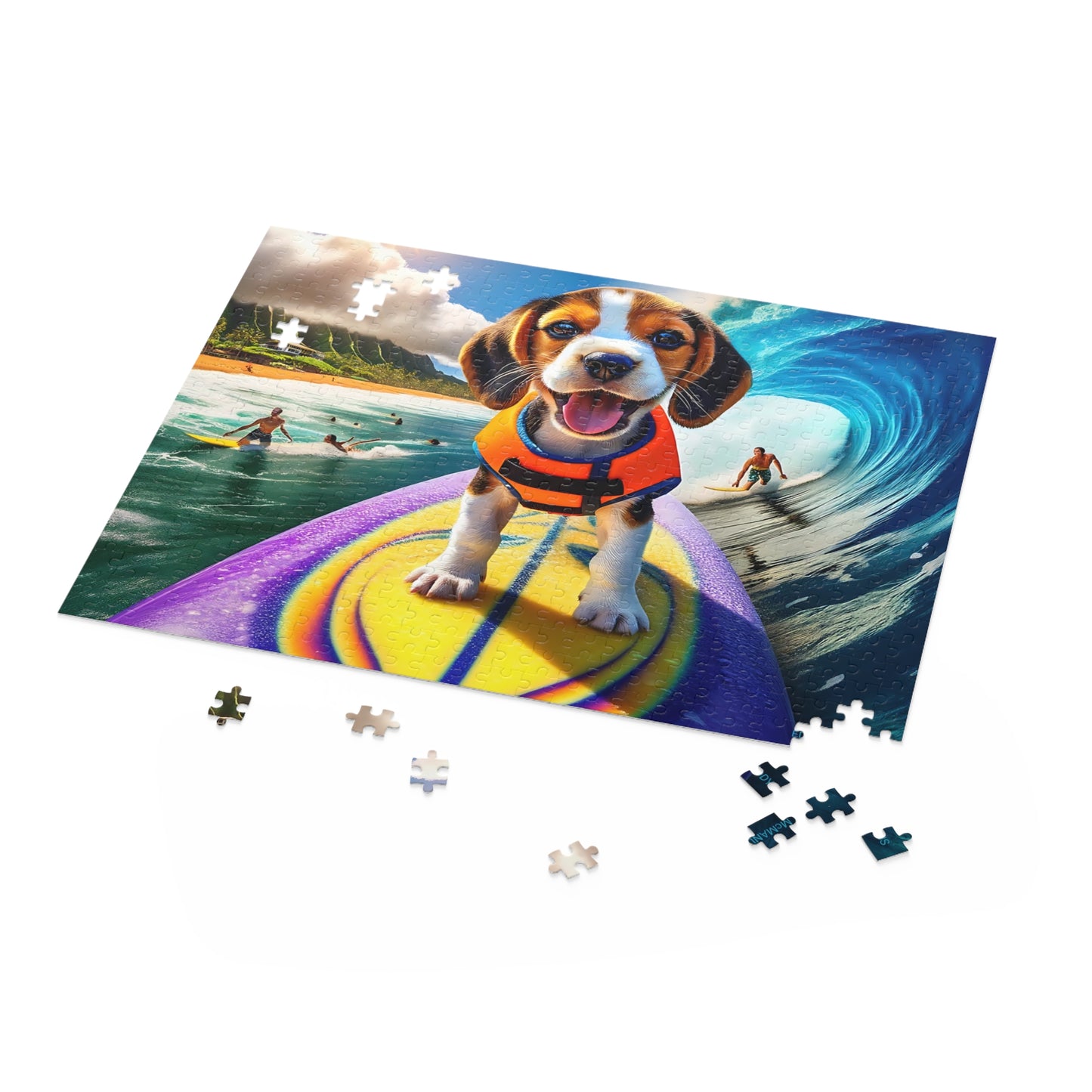 Surf Pups! Surfing Beagle Puppy Puzzle 7 (120, 252, 500-Piece)