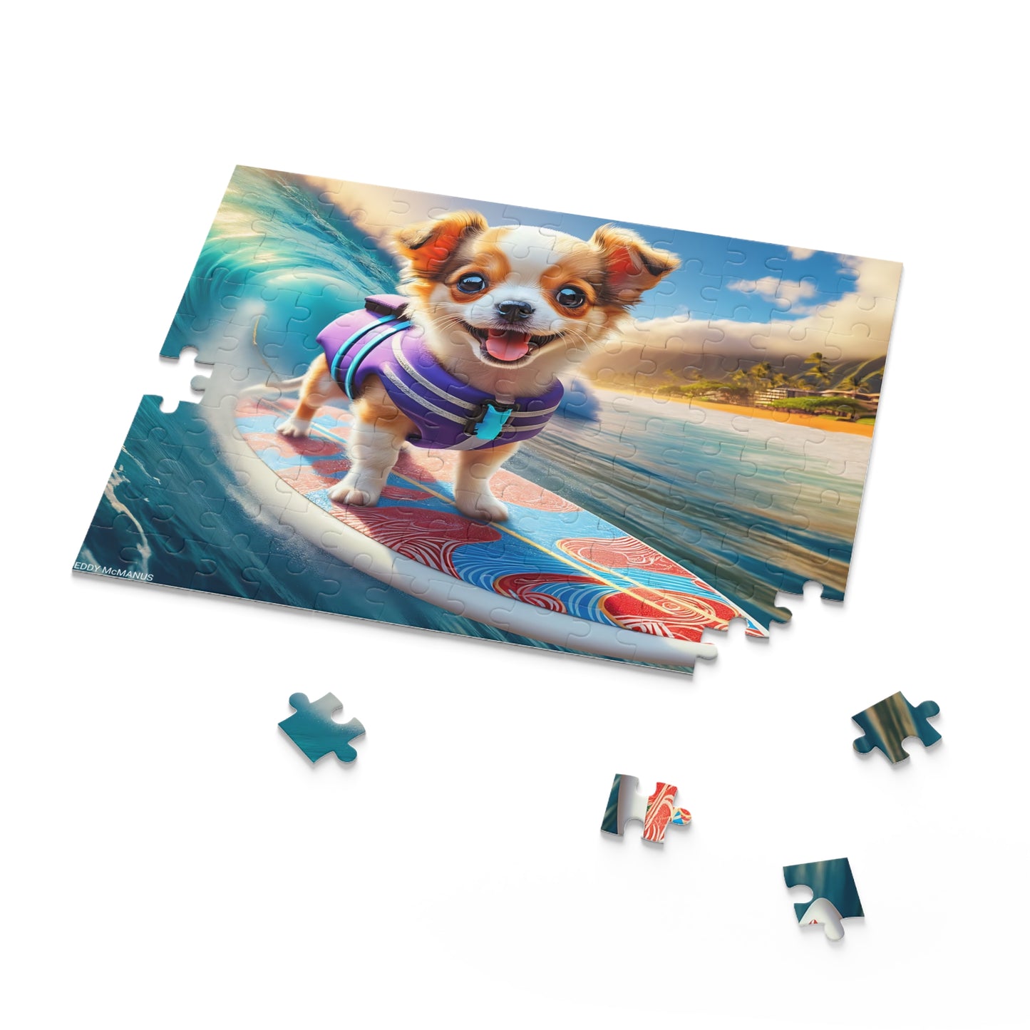 Surf Pups! Surfing Chihuahua Puppy Puzzle 3 - (120, 252, 500-Piece)