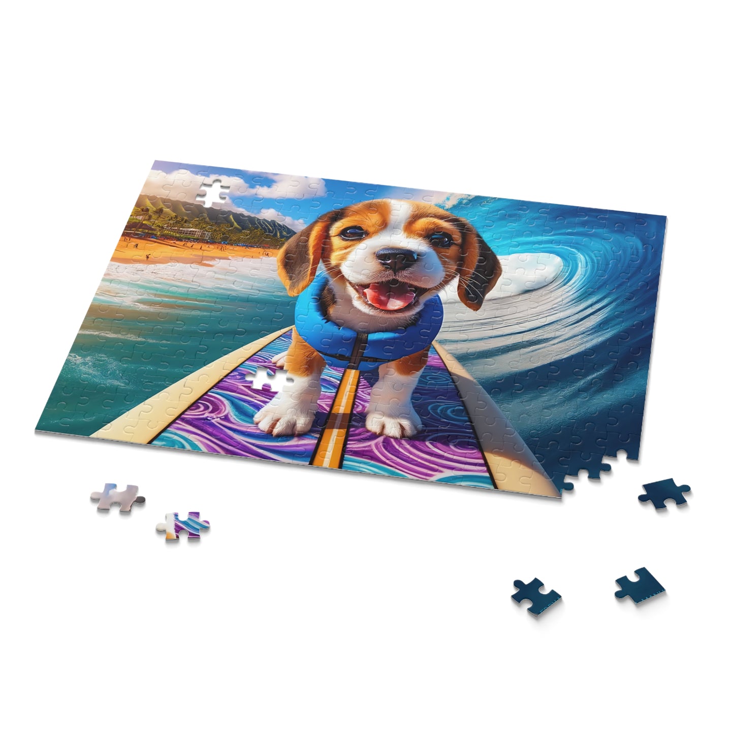 Surf Pups! Surfing Beagle Puppy Puzzle 8 (120, 252, 500-Piece)