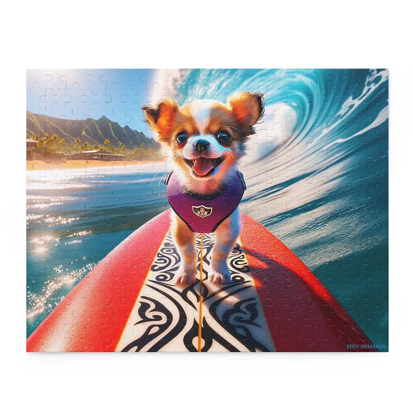 Surf Pups! Surfing Chihuahua Puppy Puzzle 6 - (120, 252, 500-Piece)
