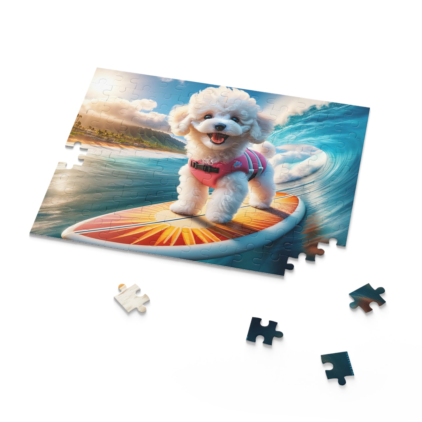 Surf Pups! Surfing Poodle Puppy Puzzle 3 - (120, 252, 500-Piece)