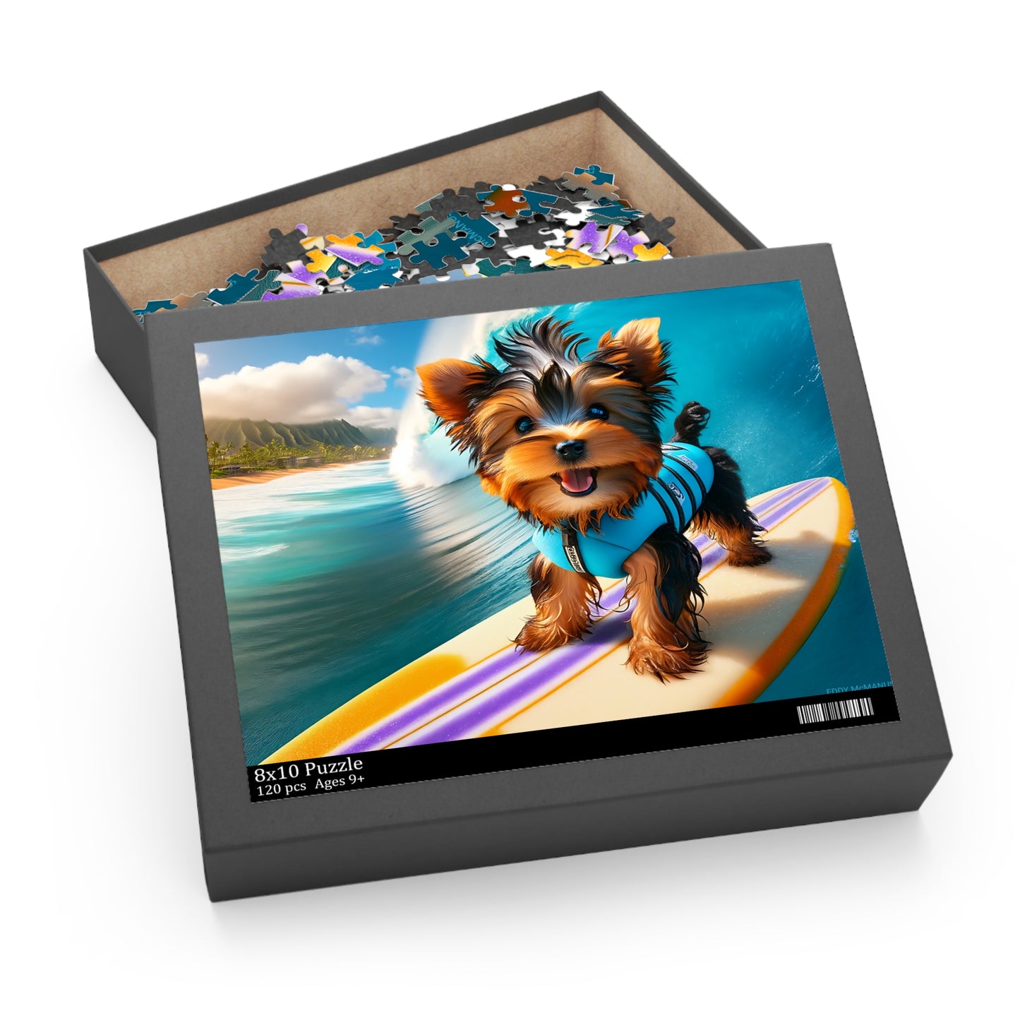 Surf Pups! Surfing Yorkie Puppy Puzzle 6 - (120, 252, 500-Piece)
