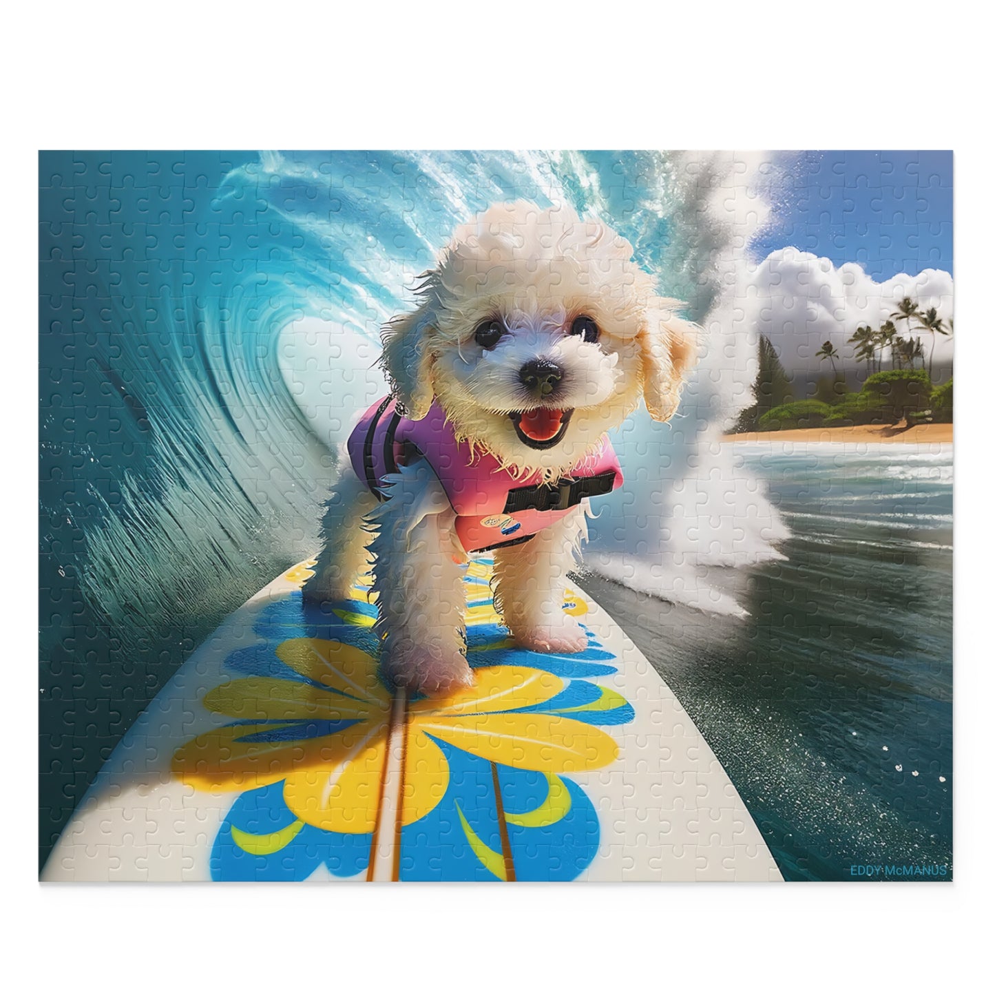 Surf Pups! Surfing Poodle Puppy Puzzle 5 - (120, 252, 500-Piece)