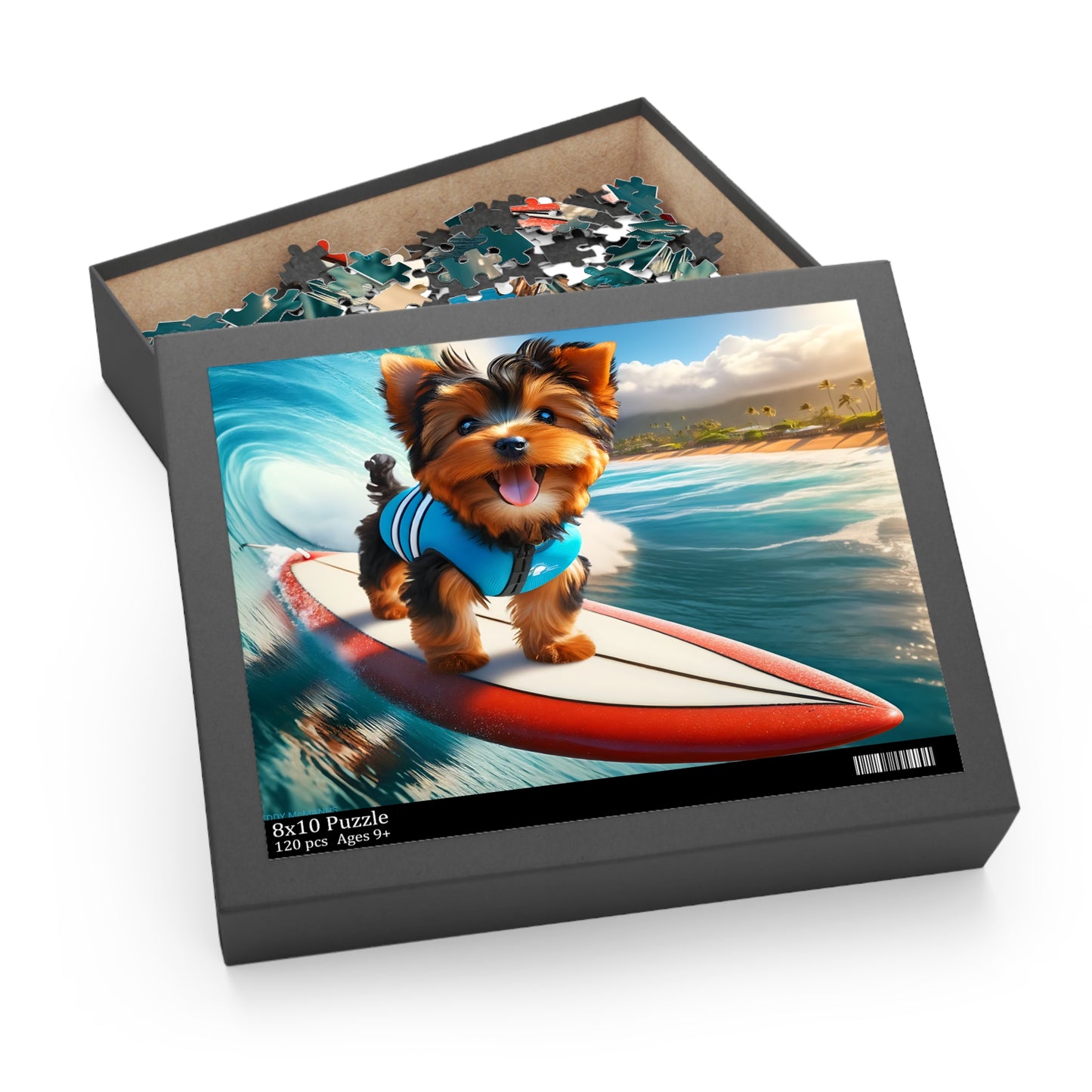 Surf Pups! Surfing Yorkie Puppy Puzzle 4 - (120, 252, 500-Piece)