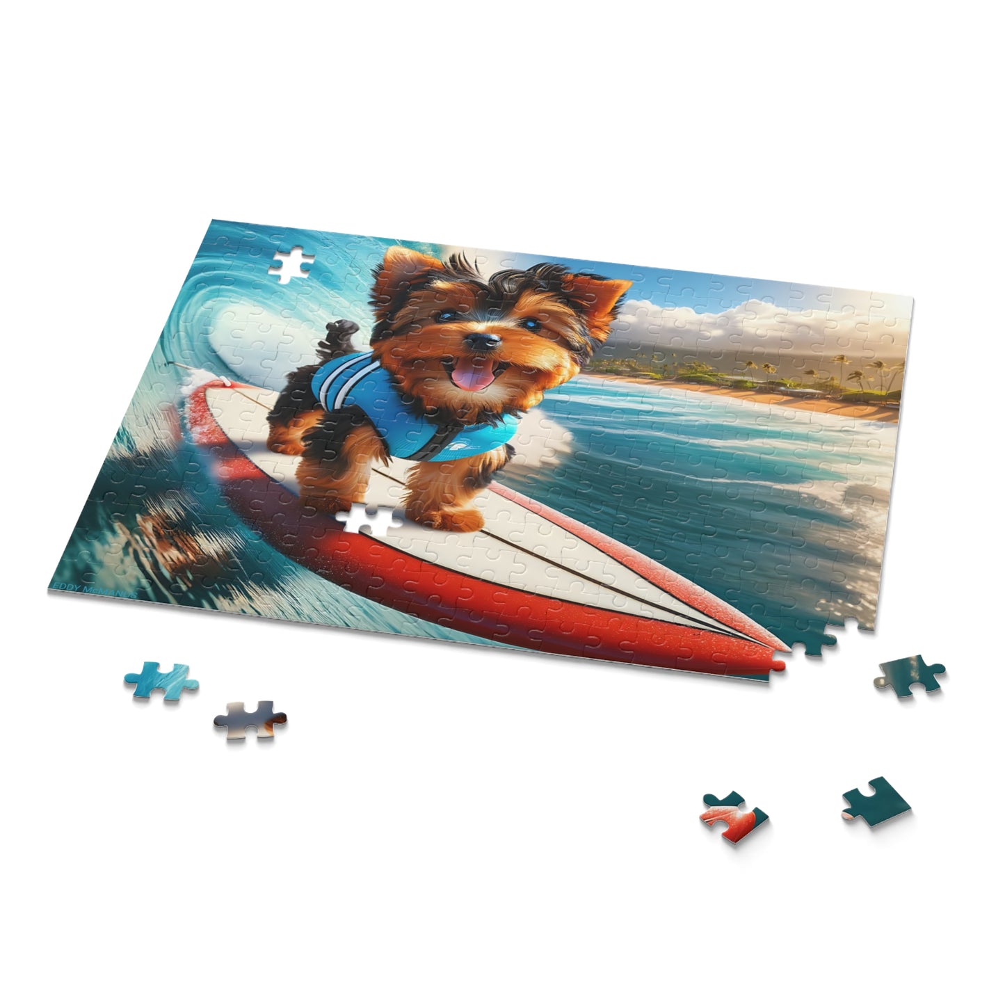 Surf Pups! Surfing Yorkie Puppy Puzzle 4 - (120, 252, 500-Piece)