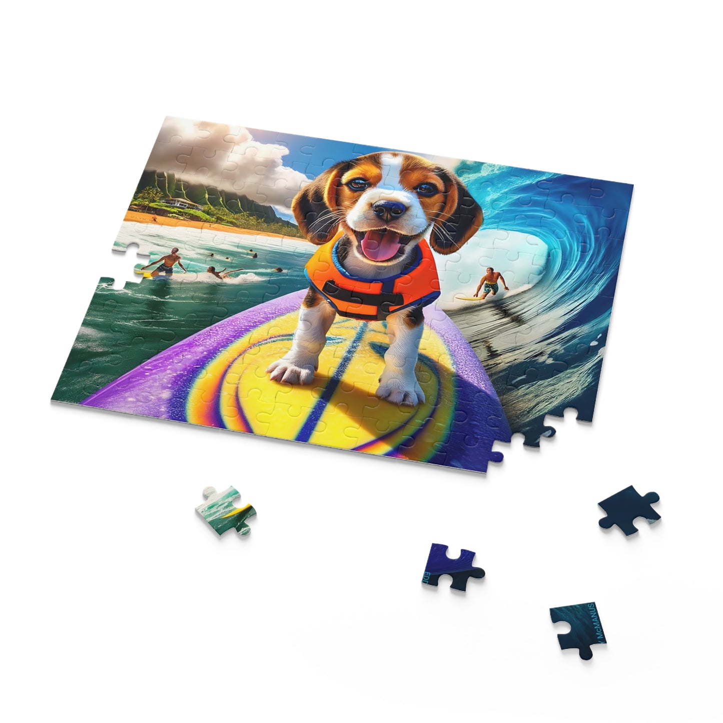 Surf Pups! Surfing Beagle Puppy Puzzle 7 (120, 252, 500-Piece)
