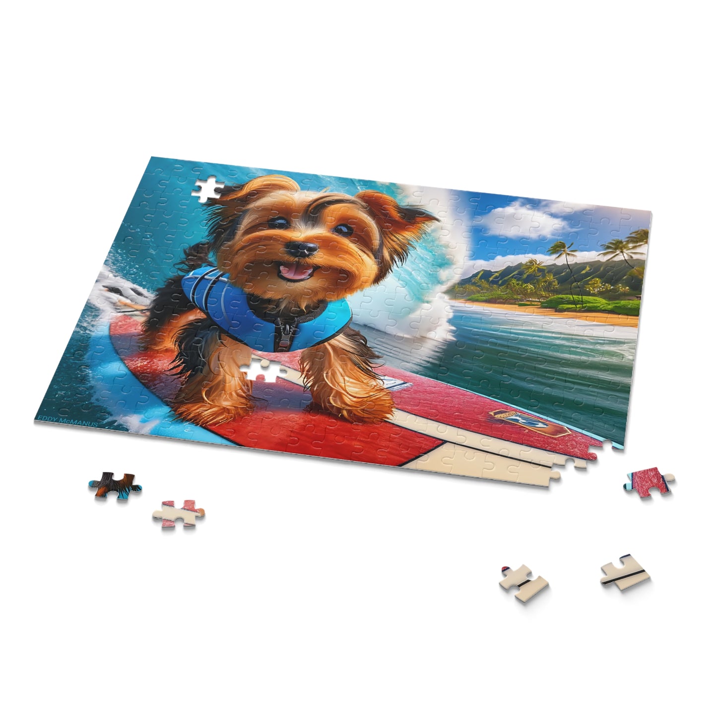 Surf Pups! Surfing Yorkie Puppy Puzzle 7 - (120, 252, 500-Piece)