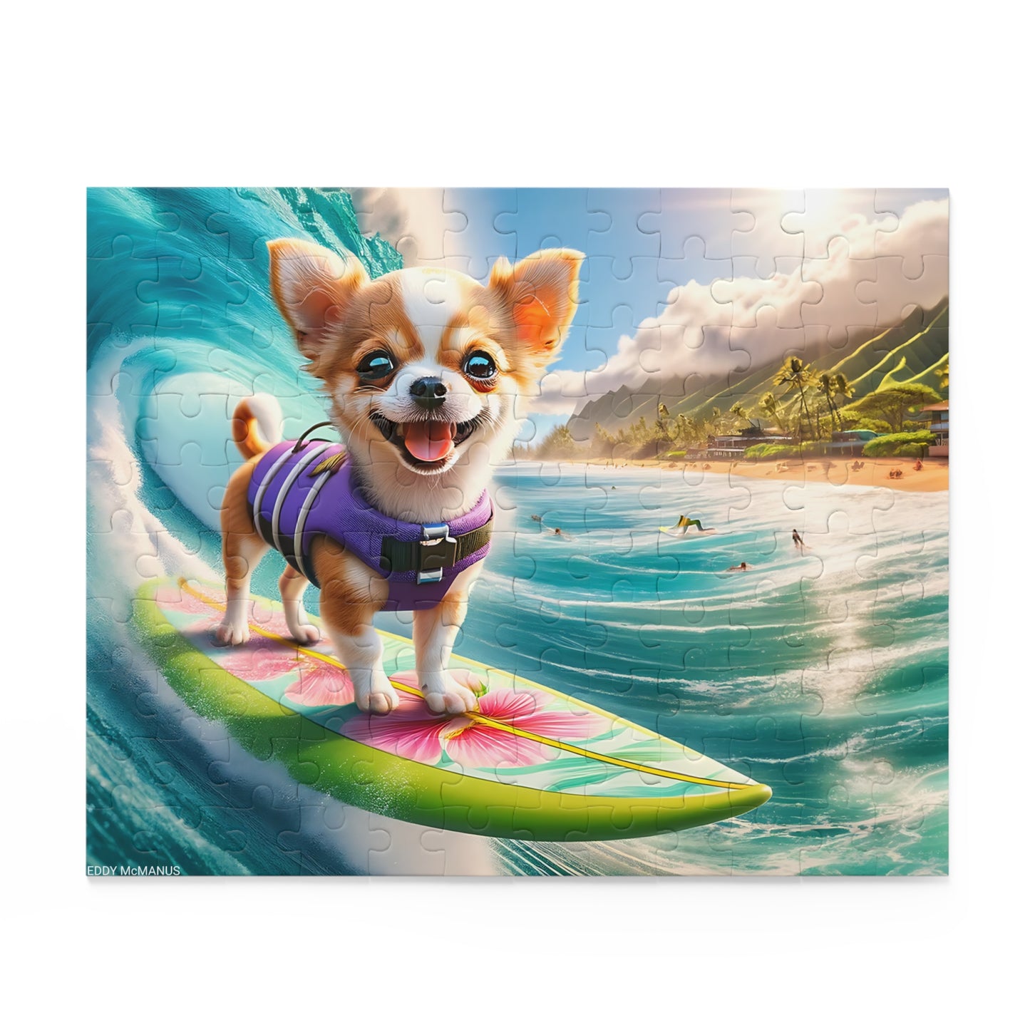 Surf Pups! Surfing Chihuahua Puppy Puzzle 11 - (120, 252, 500-Piece)