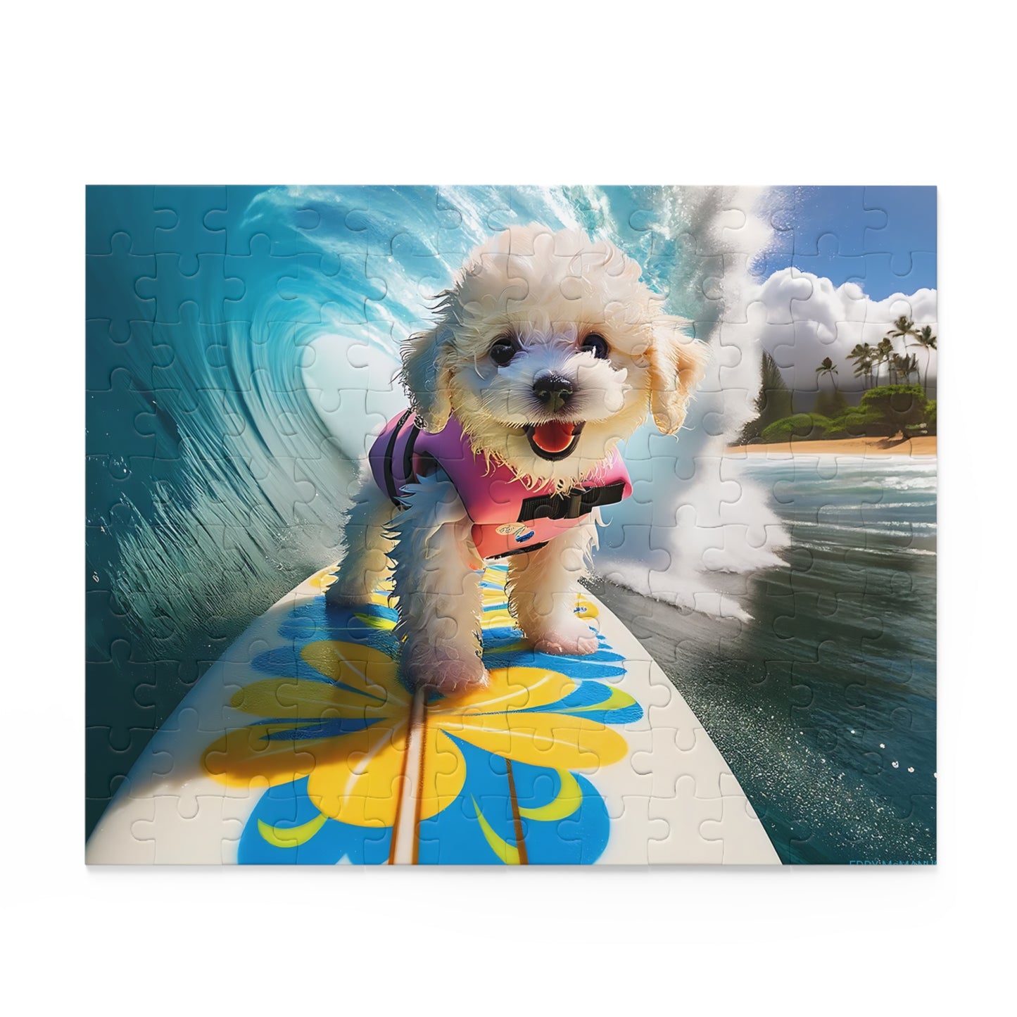 Surf Pups! Surfing Poodle Puppy Puzzle 5 - (120, 252, 500-Piece)
